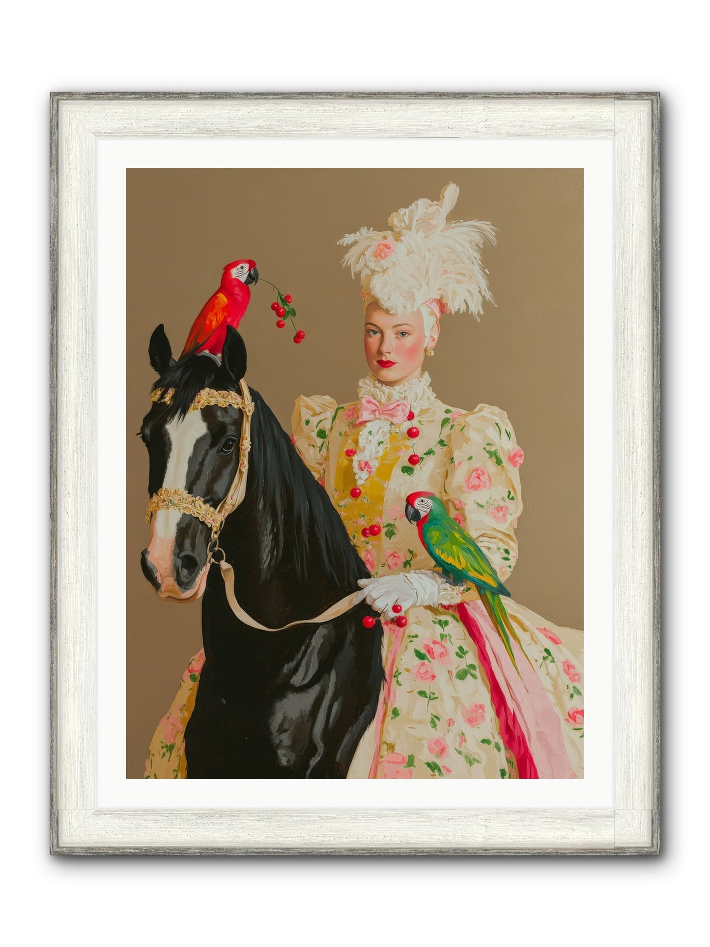 Darjeeling & Dressage Framed Print - Driftwood White 30x40
