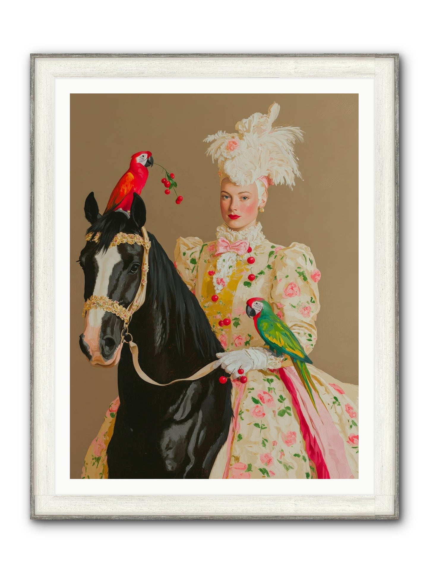 Darjeeling & Dressage Framed Print - Driftwood White 36x48