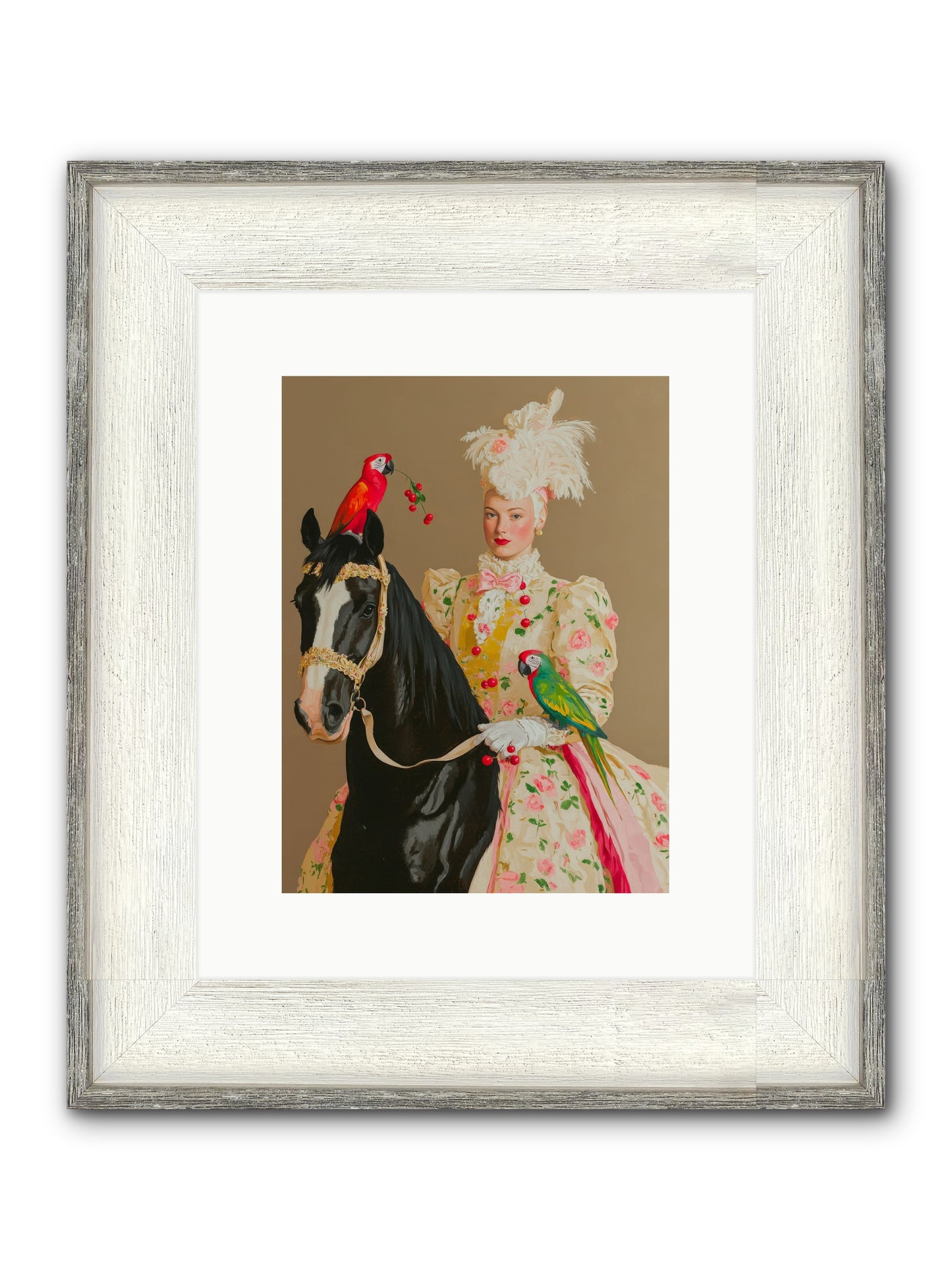Darjeeling & Dressage Framed Print - Driftwood White 9x12