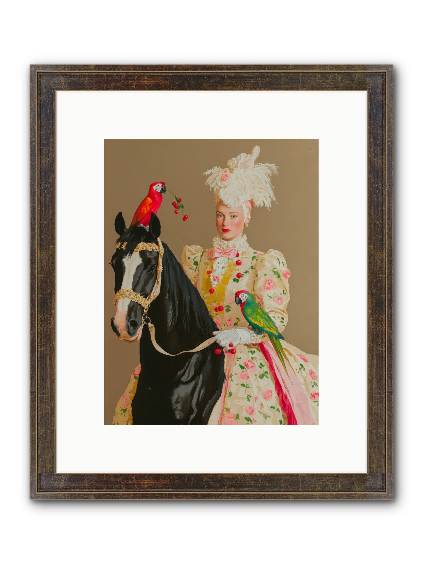 Darjeeling & Dressage Framed Print - Slimwoods Black/Gold 9x12