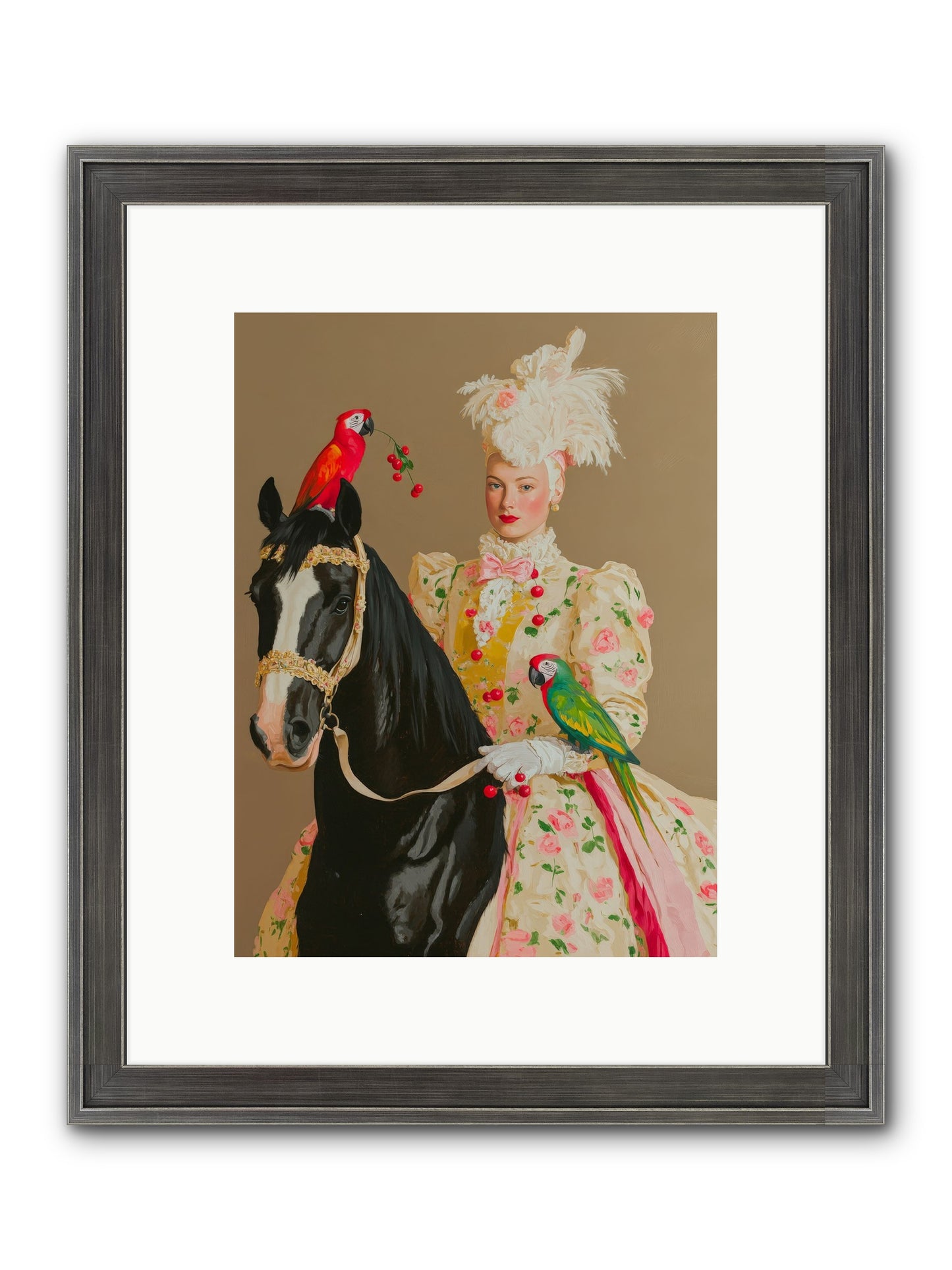 Darjeeling & Dressage Framed Print - Slimwoods Black/Silver 9x12