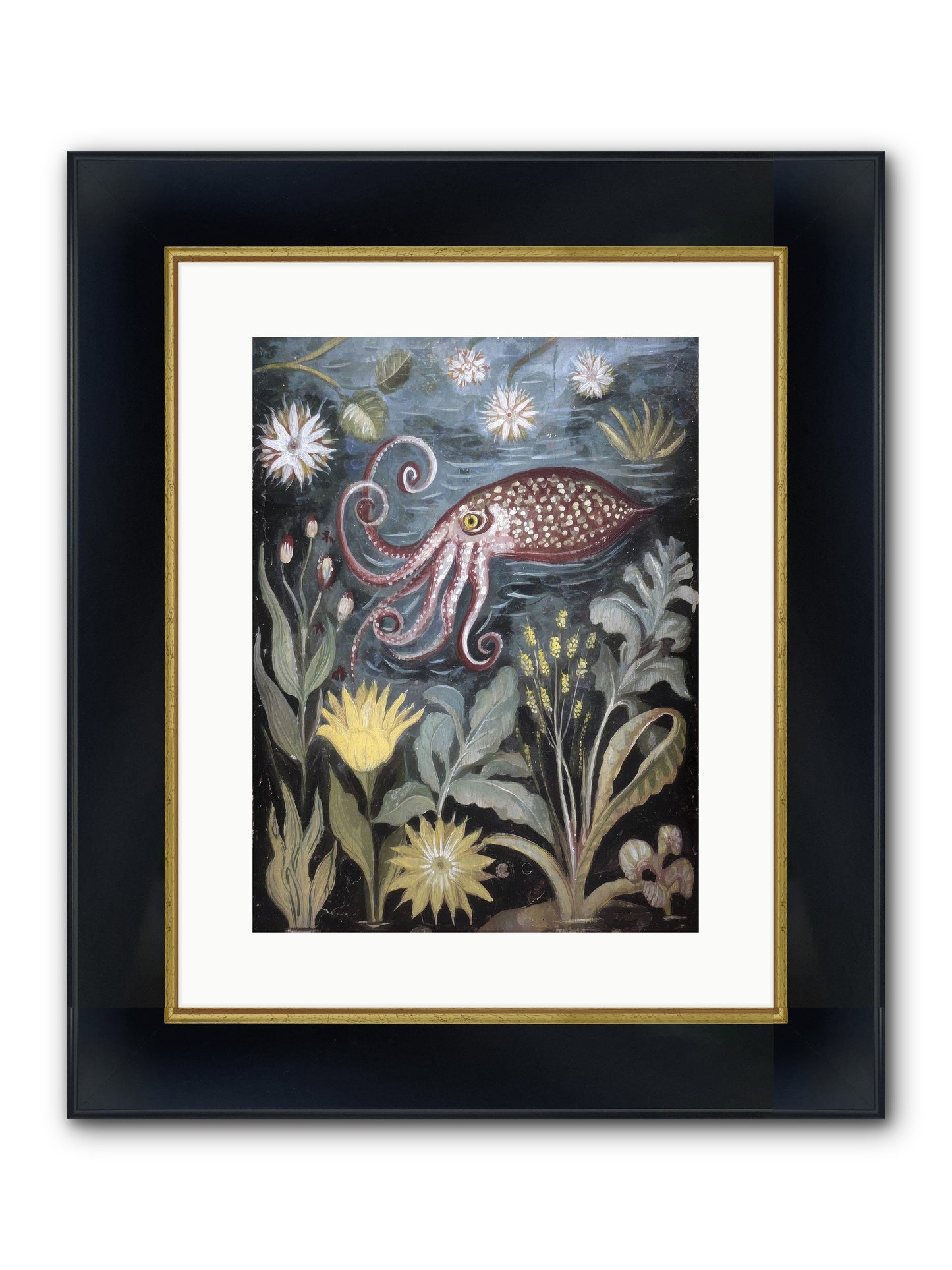 Dark Angel Framed Print - Wide Black w/Gold 12x16