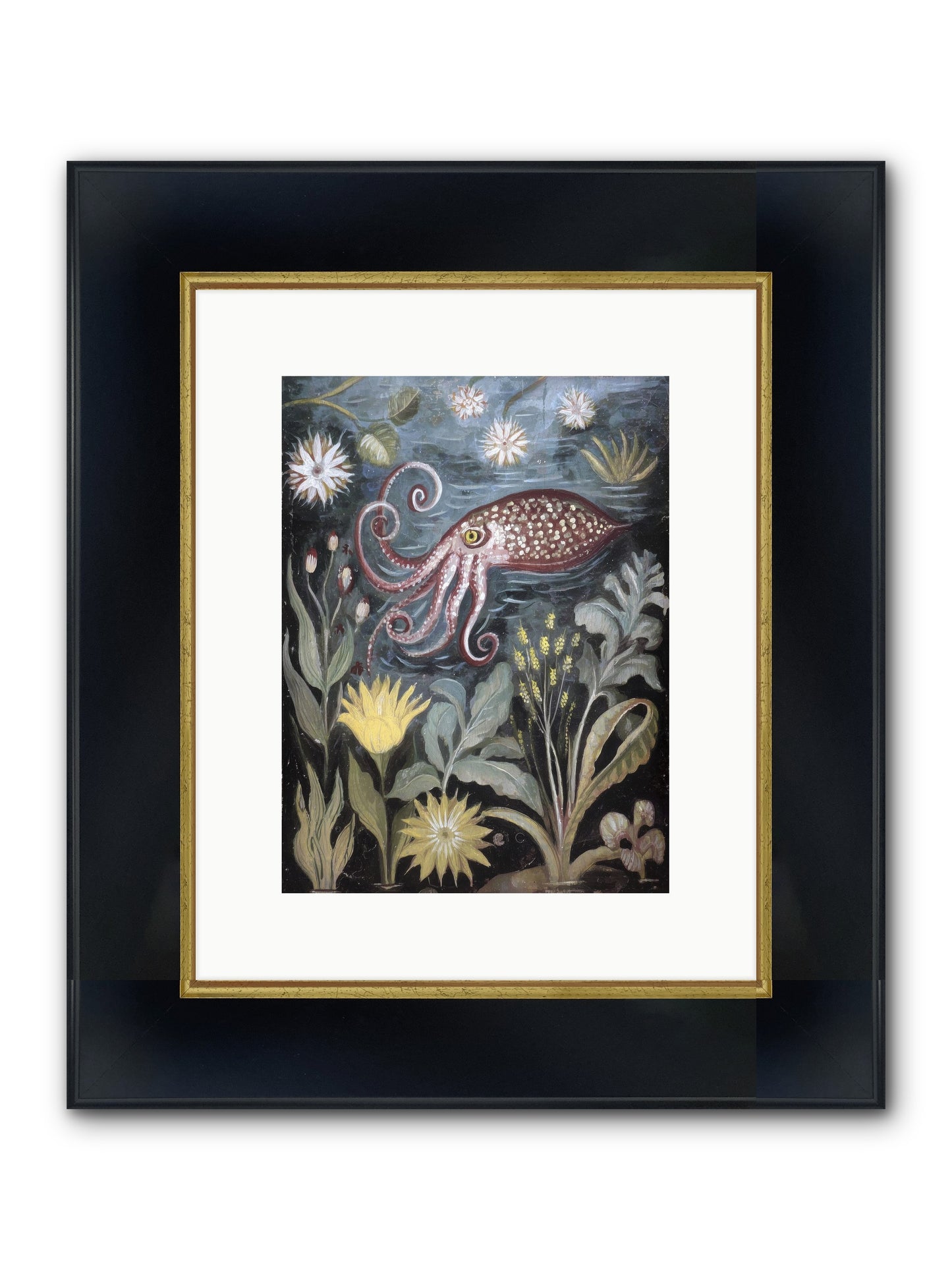 Dark Angel Framed Print - Wide Black w/Gold 9x12