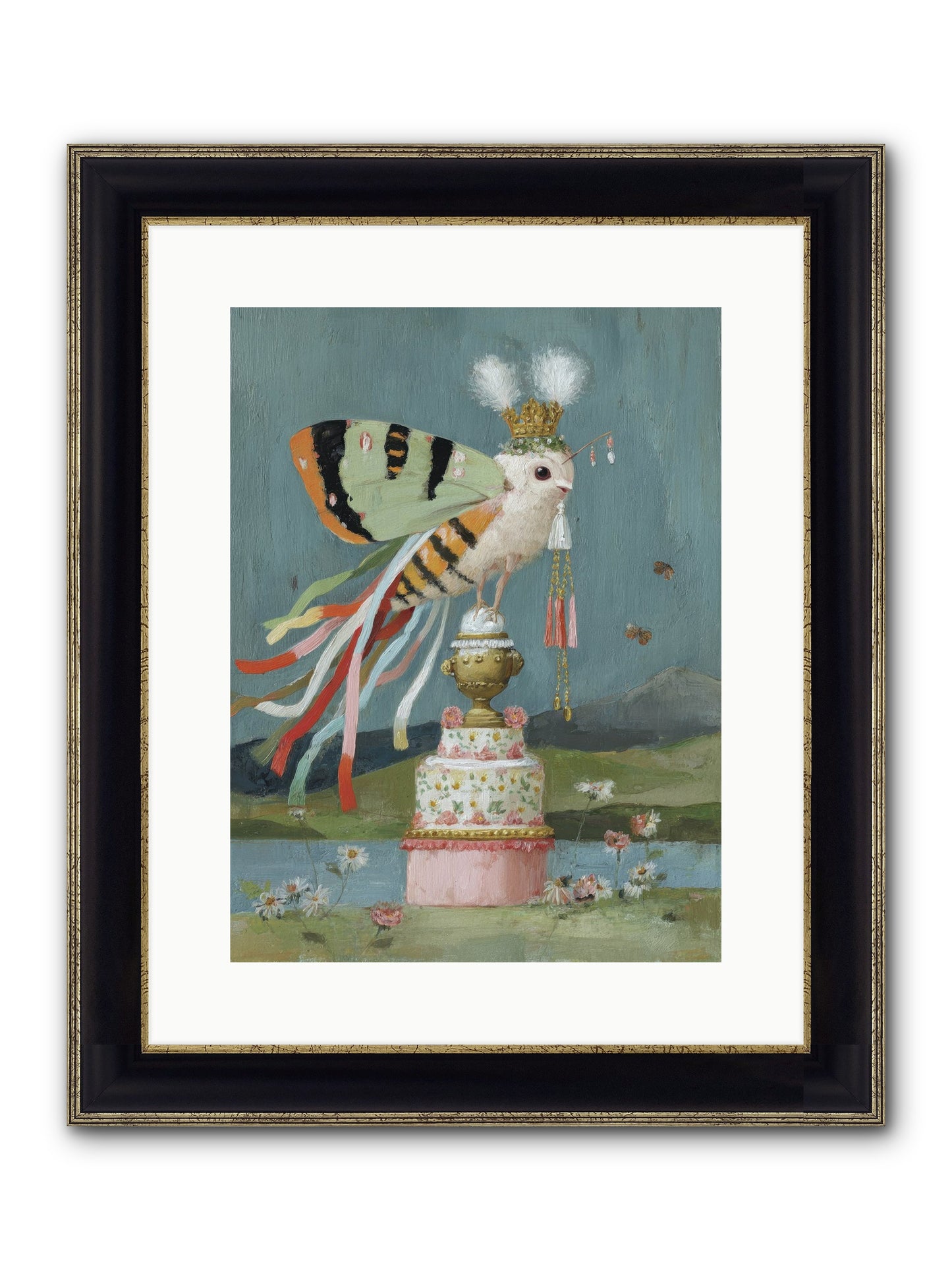 Darling Discovers Wonder Framed Print - Black & Gold 12x16