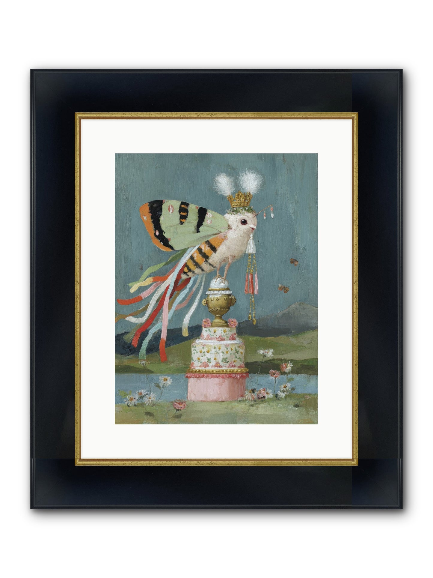Darling Discovers Wonder Framed Print - Wide Black w/Gold 12x16