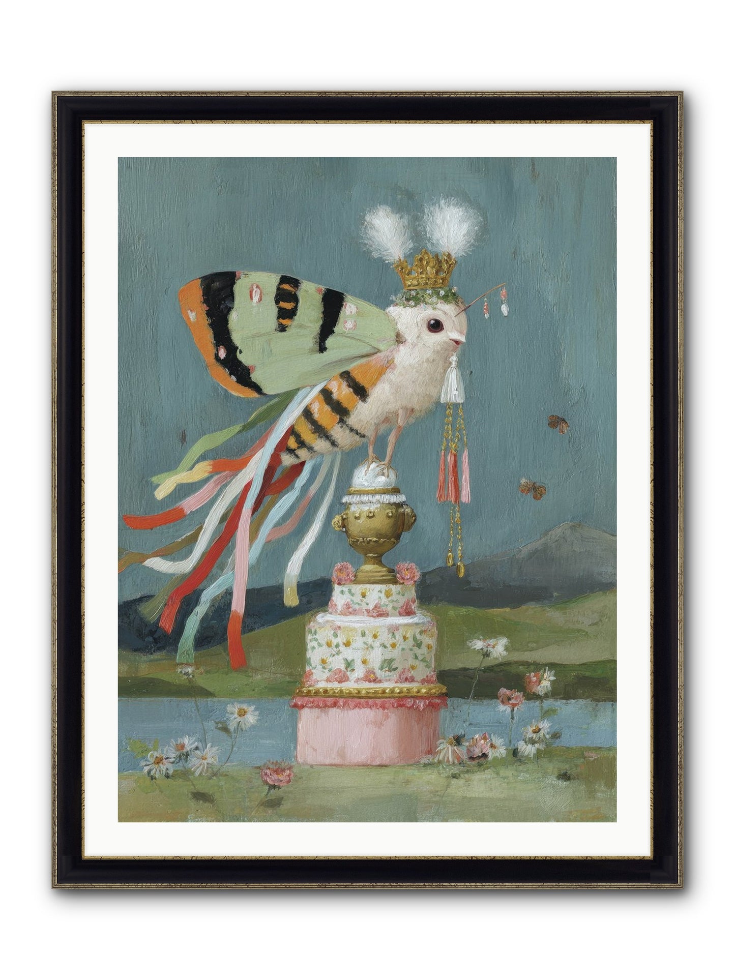 Darling Discovers Wonder Framed Print - Black & Gold 30x40