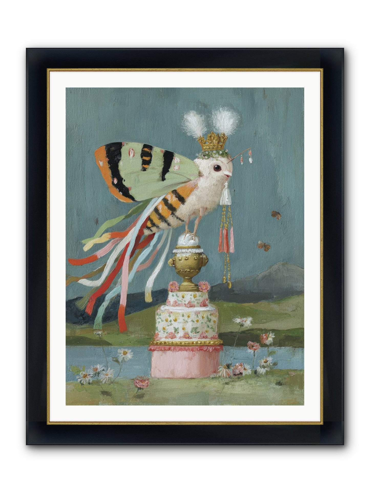 Darling Discovers Wonder Framed Print - Wide Black w/Gold 30x40