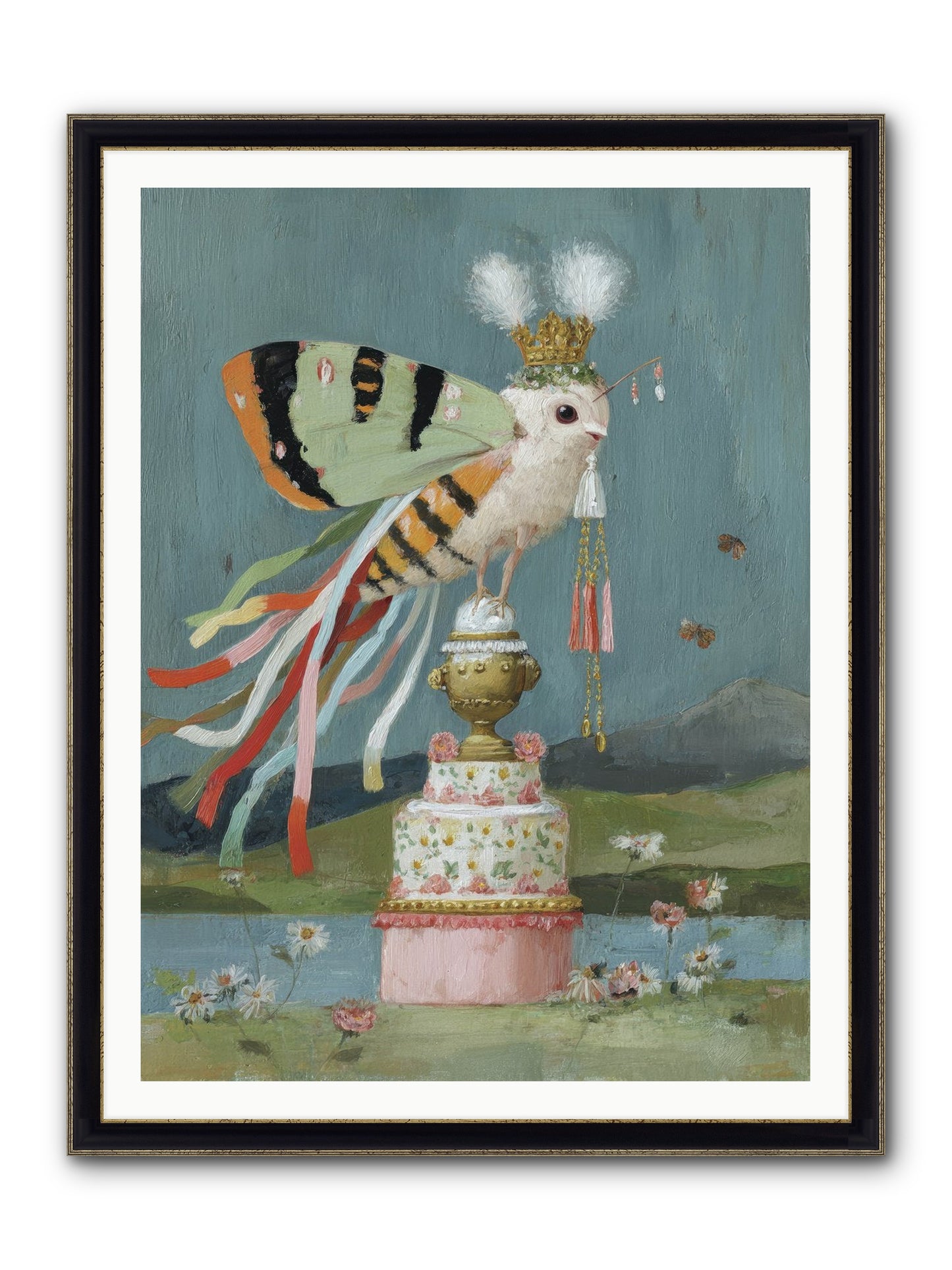 Darling Discovers Wonder Framed Print - Black & Gold 36x48