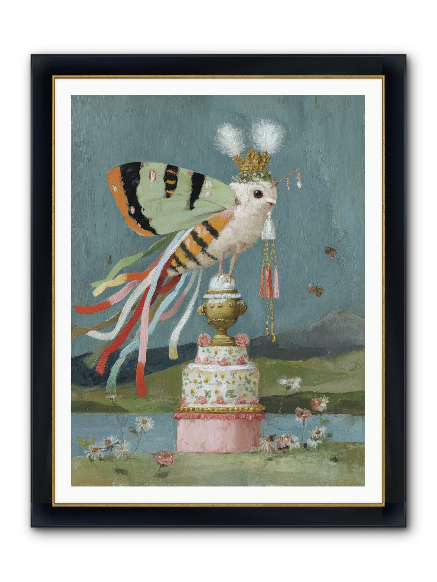 Darling Discovers Wonder Framed Print - Wide Black w/Gold 36x48