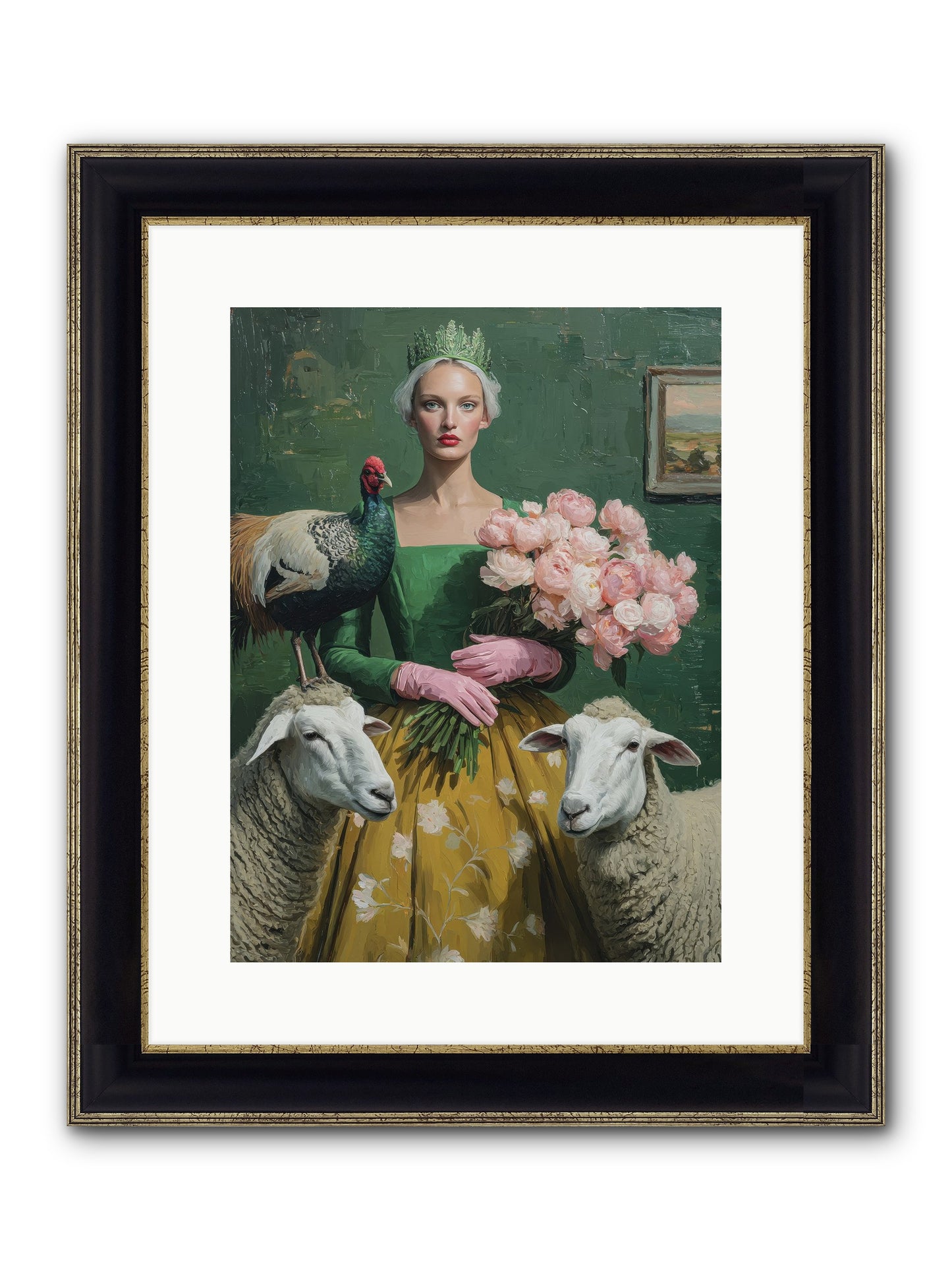 Darling Of The Verdant Hollow Framed Print - Black & Gold 12x16