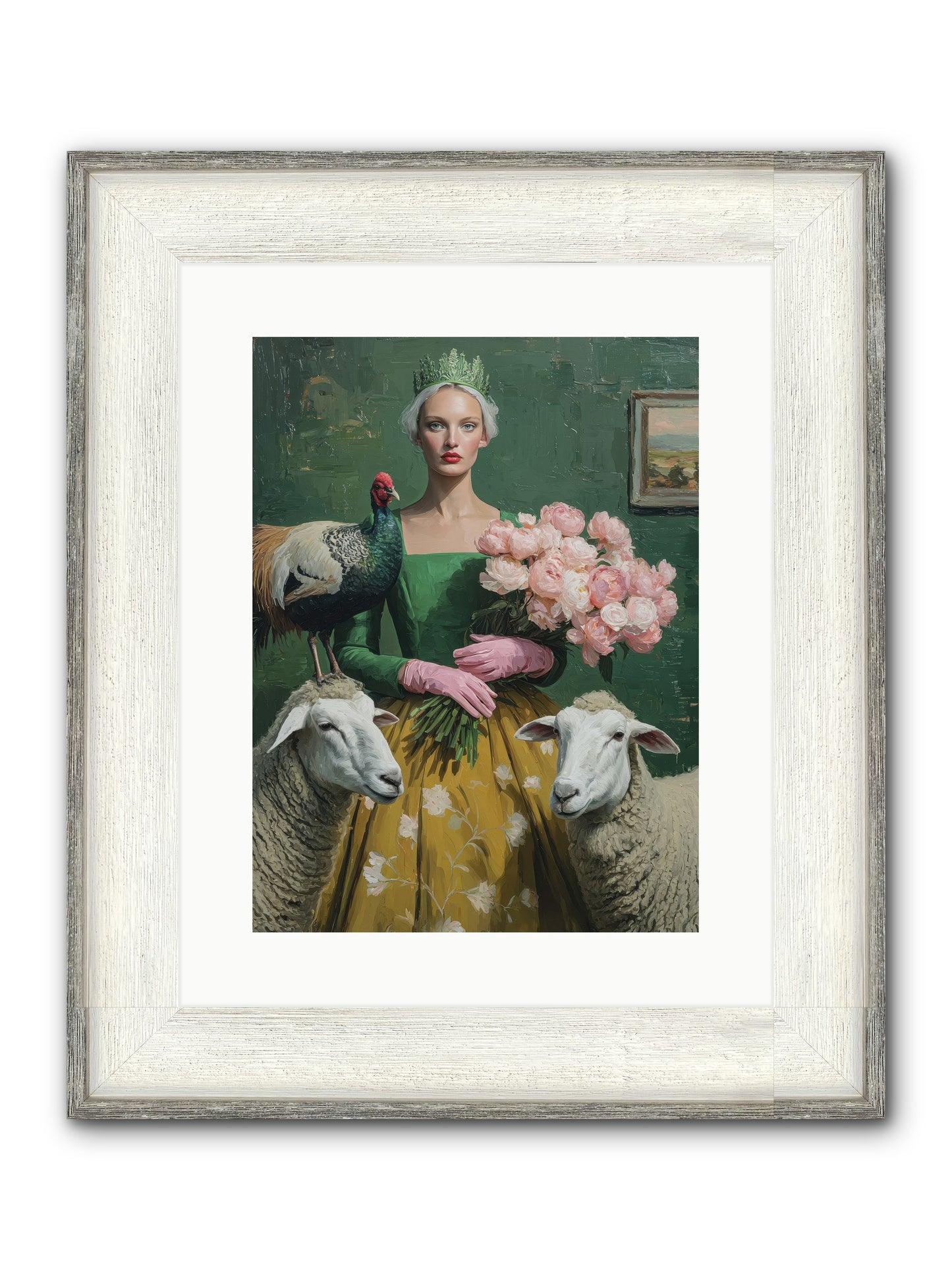 Darling Of The Verdant Hollow Framed Print - Driftwood White 12x16