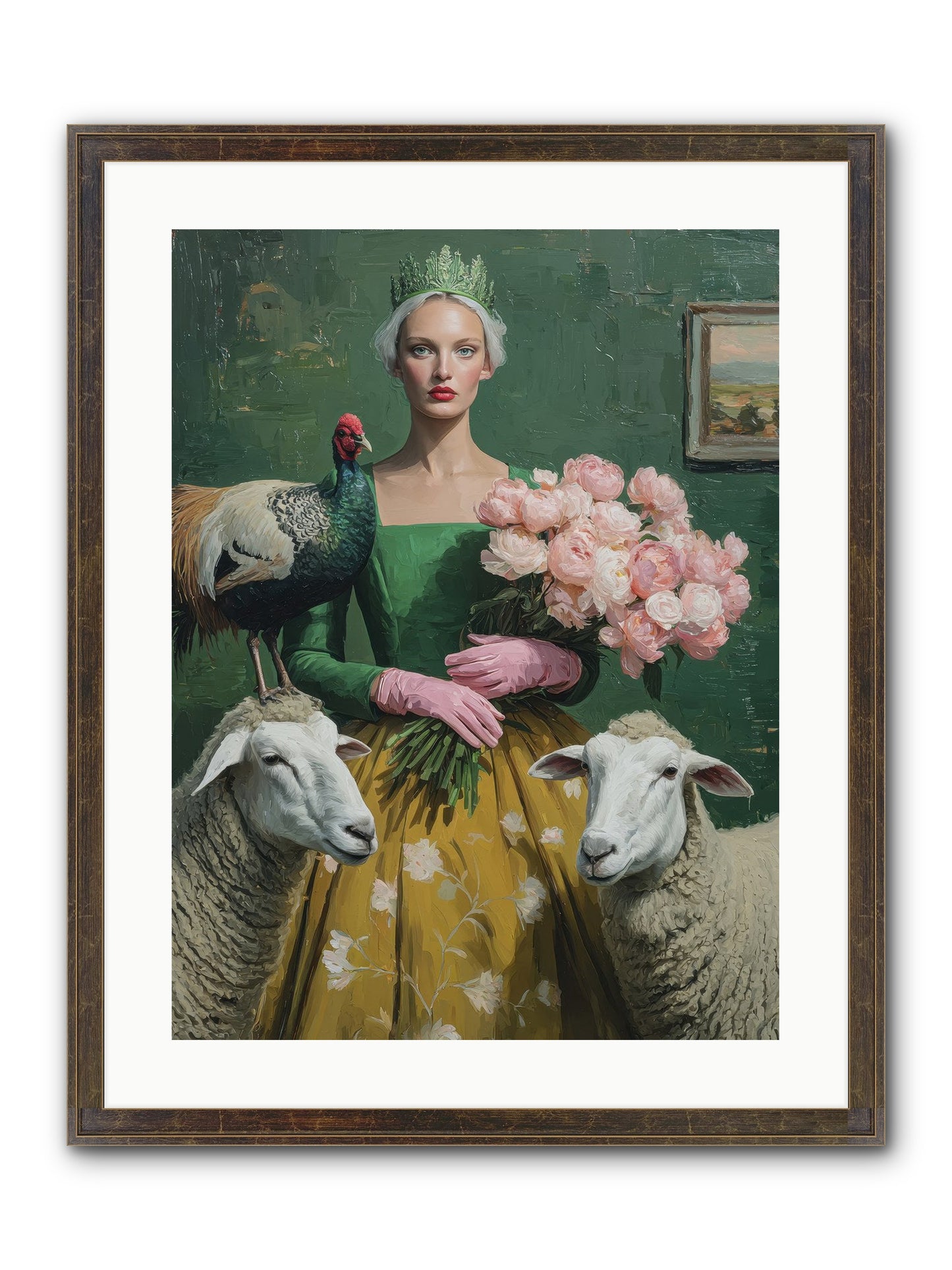 Darling Of The Verdant Hollow Framed Print - Slimwoods Black/Gold 18x24