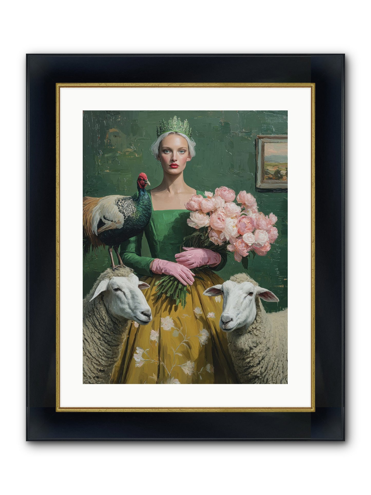 Darling Of The Verdant Hollow Framed Print - Wide Black w/Gold 18x24