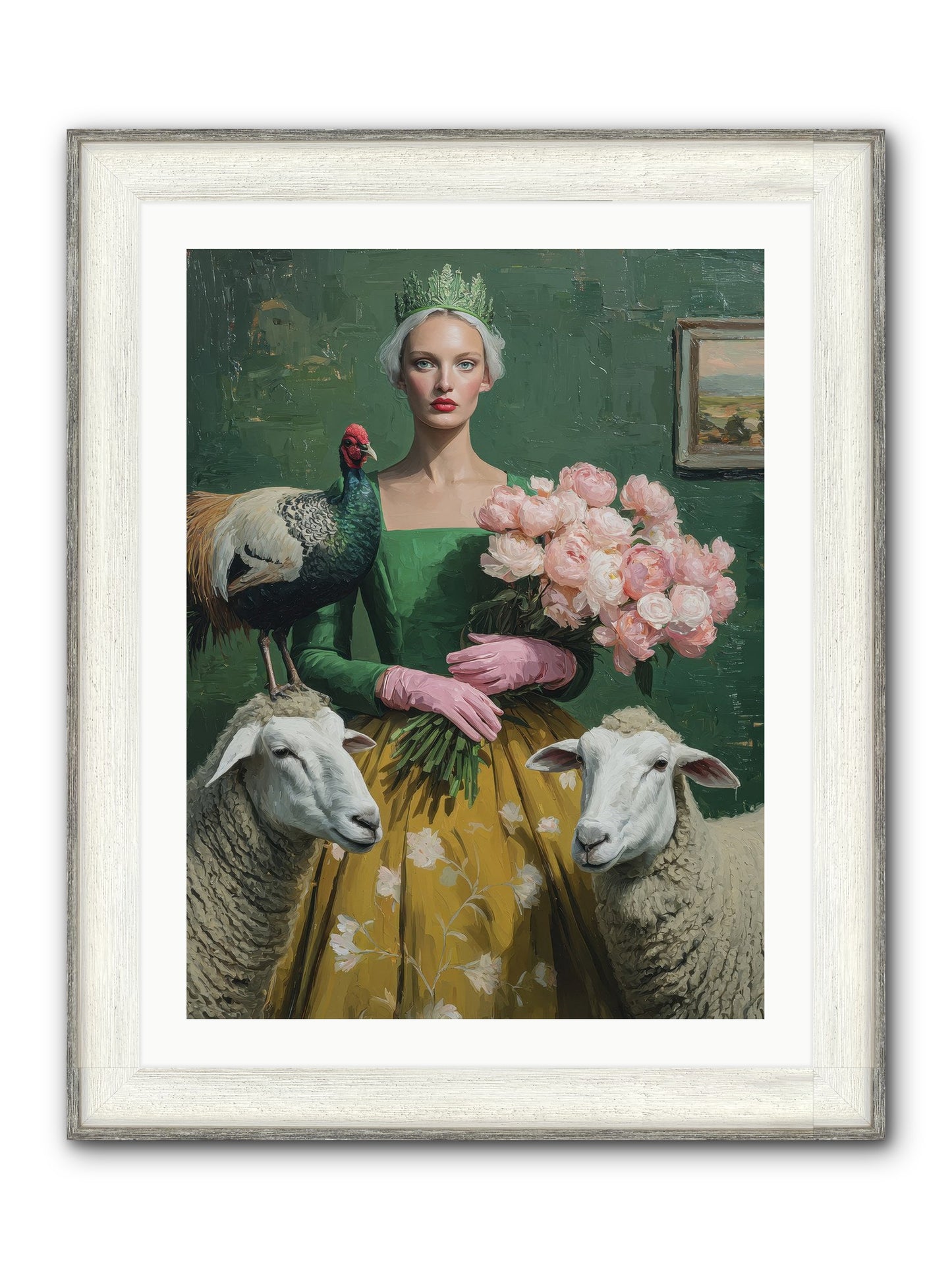 Darling Of The Verdant Hollow Framed Print - Driftwood White 24x32