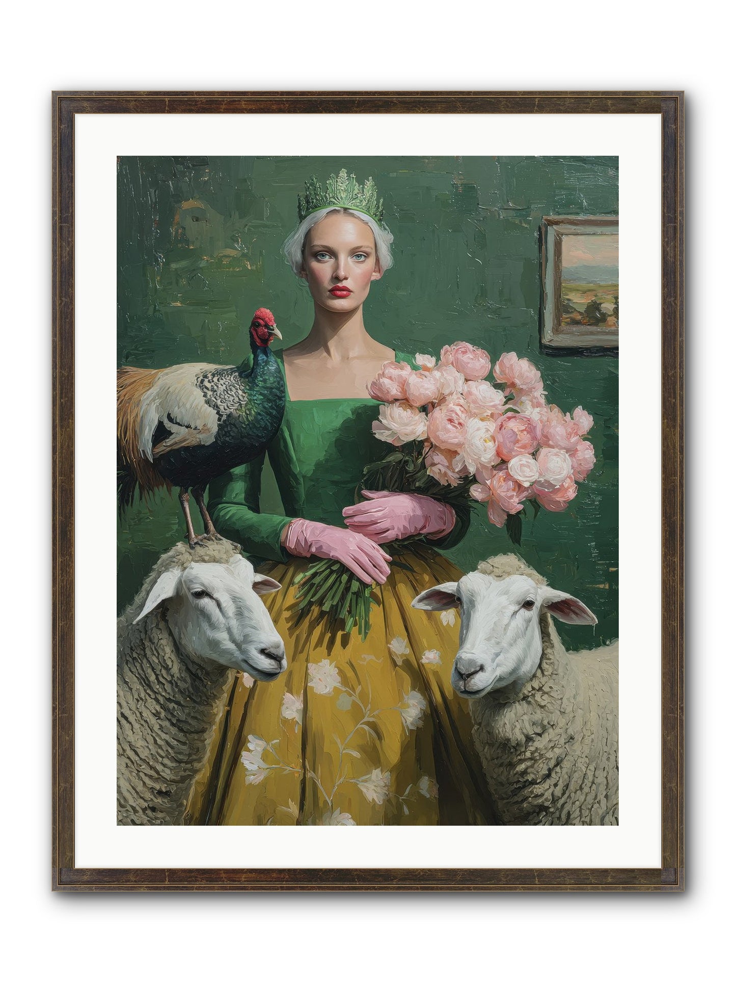 Darling Of The Verdant Hollow Framed Print - Slimwoods Black/Gold 24x32