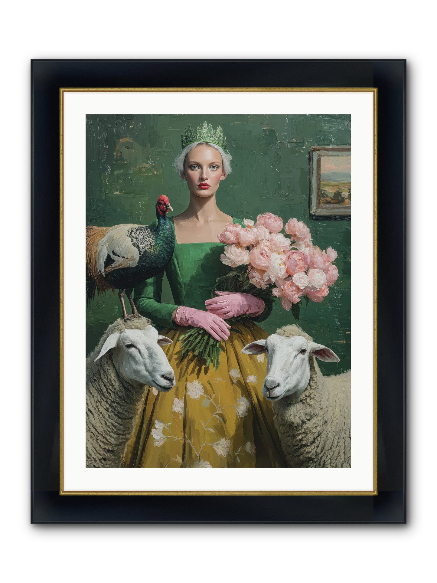 Darling Of The Verdant Hollow Framed Print - Wide Black w/Gold 24x32
