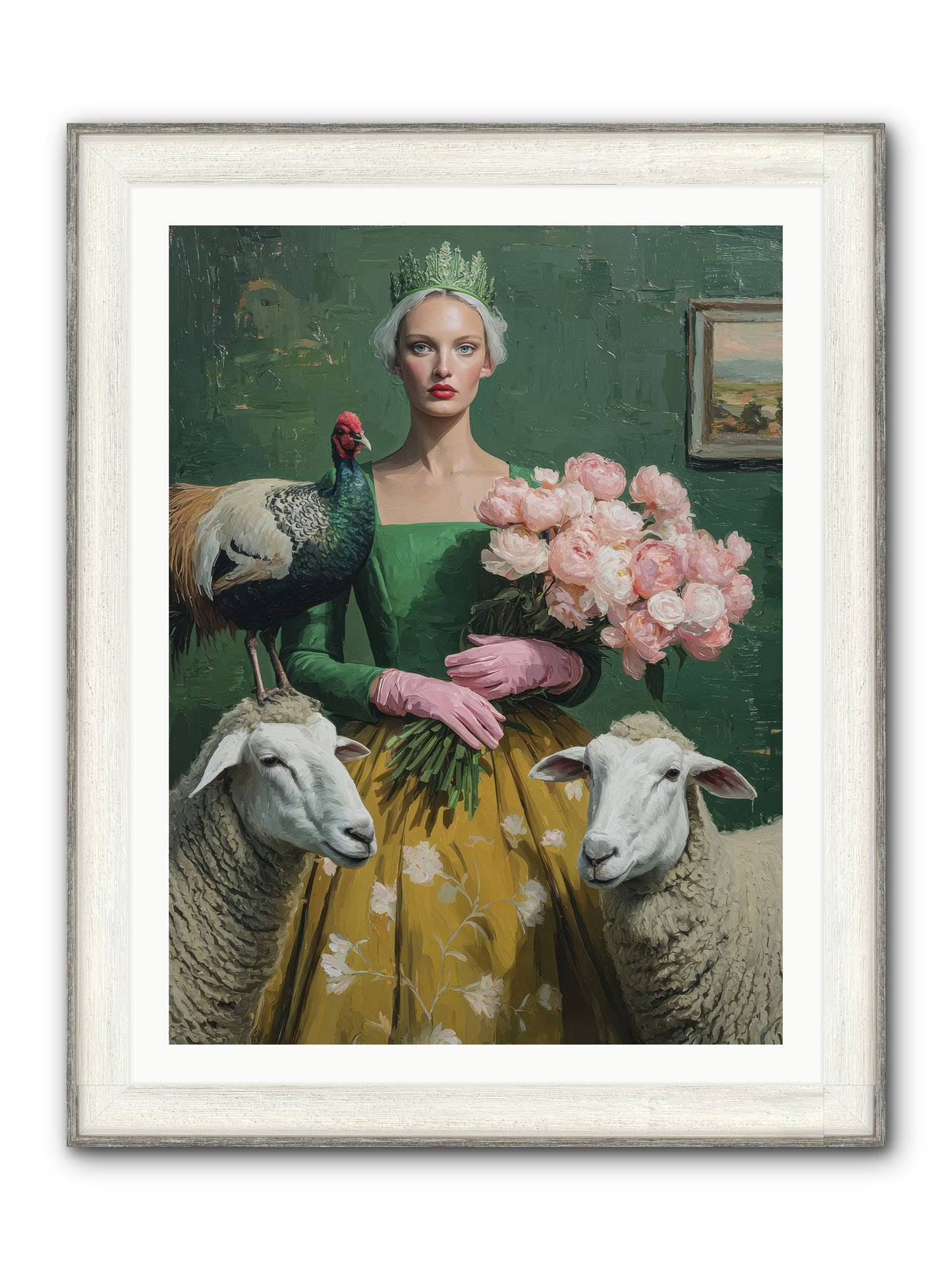 Darling Of The Verdant Hollow Framed Print - Driftwood White 30x40