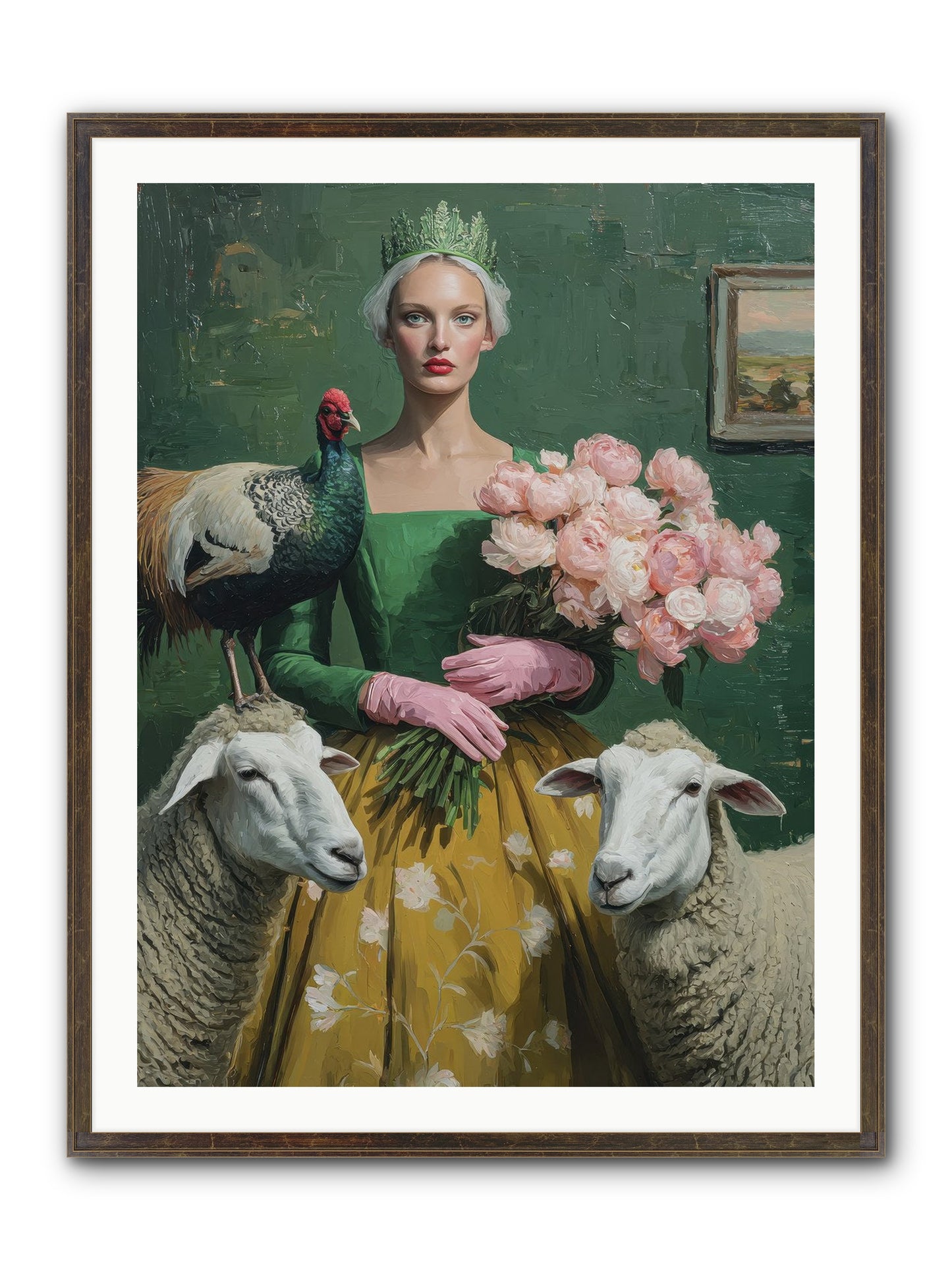 Darling Of The Verdant Hollow Framed Print - Slimwoods Black/Gold 30x40