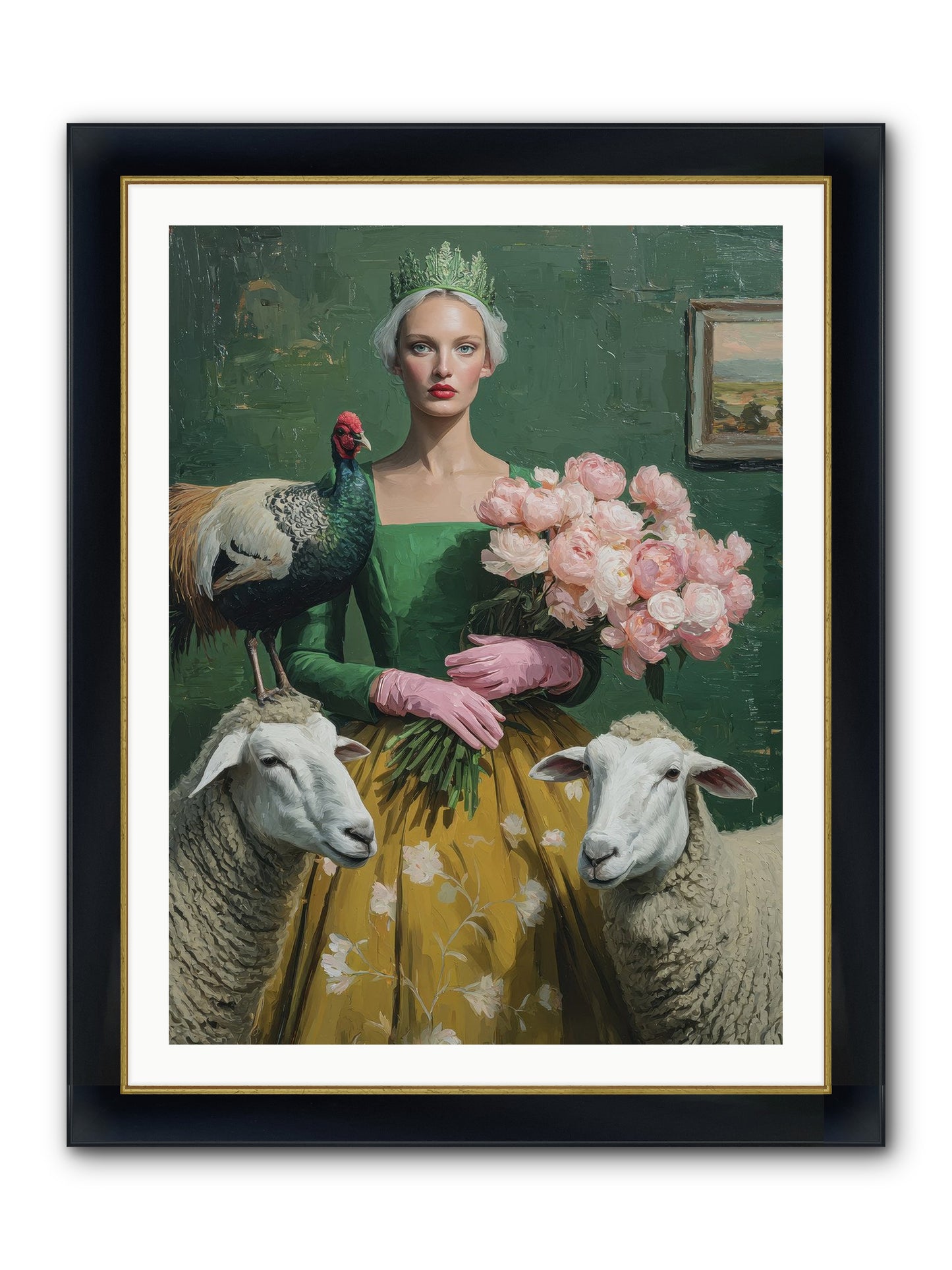Darling Of The Verdant Hollow Framed Print - Wide Black w/Gold 30x40
