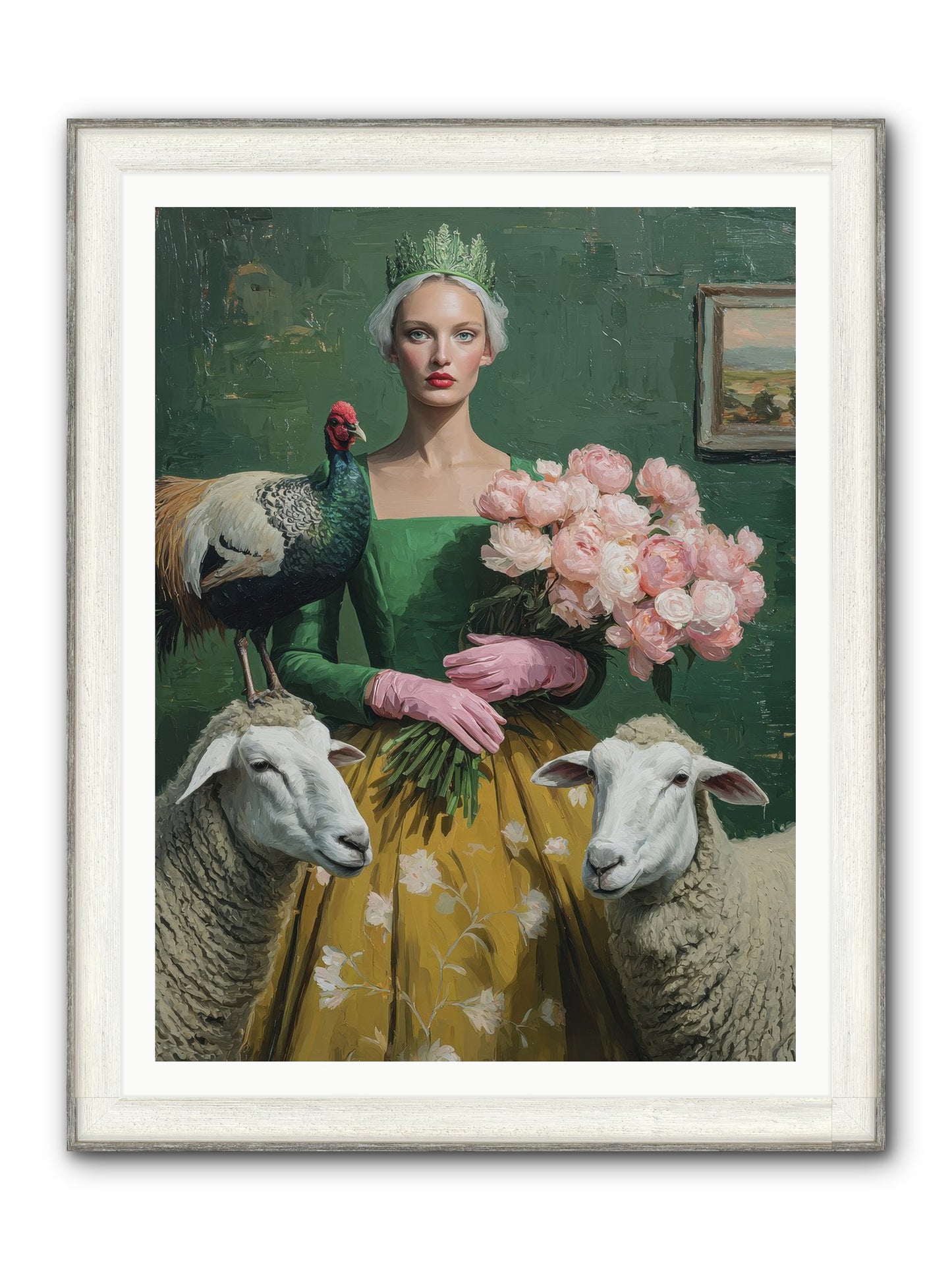 Darling Of The Verdant Hollow Framed Print - Driftwood White 36x48