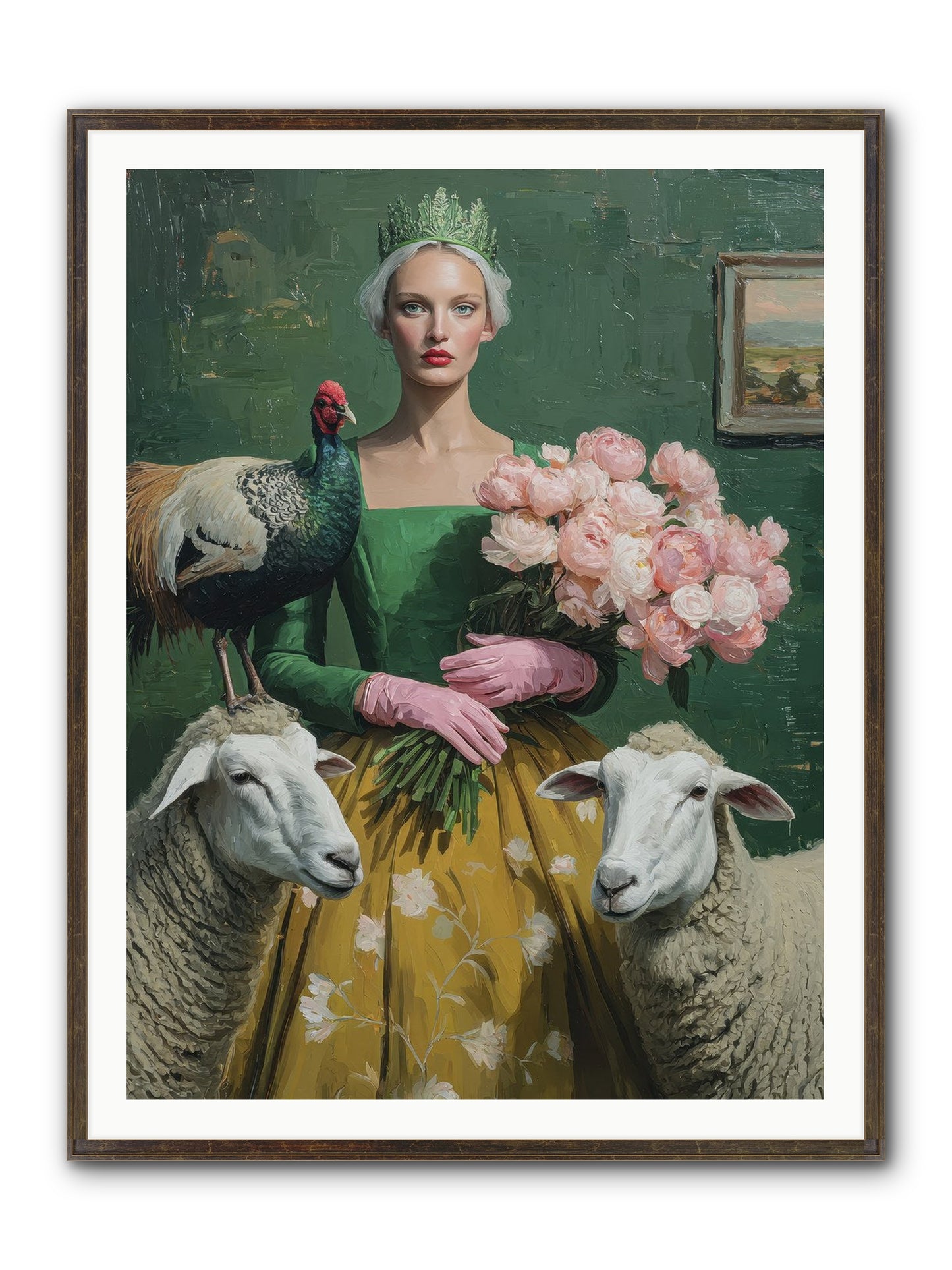 Darling Of The Verdant Hollow Framed Print - Slimwoods Black/Gold 36x48