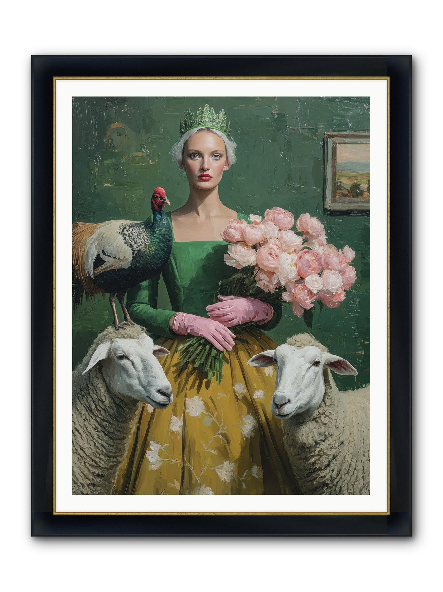 Darling Of The Verdant Hollow Framed Print - Wide Black w/Gold 36x48