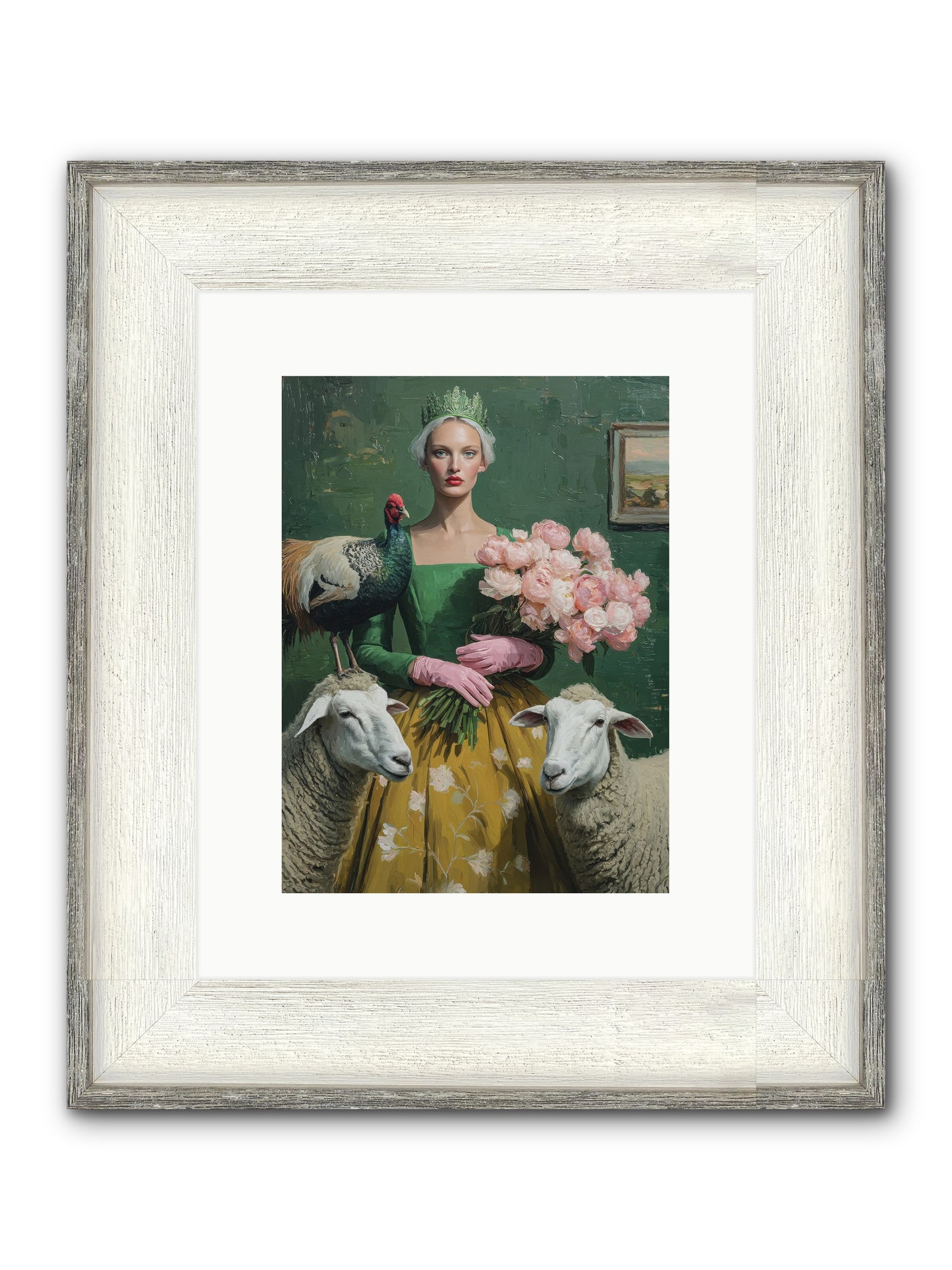 Darling Of The Verdant Hollow Framed Print - Driftwood White 9x12