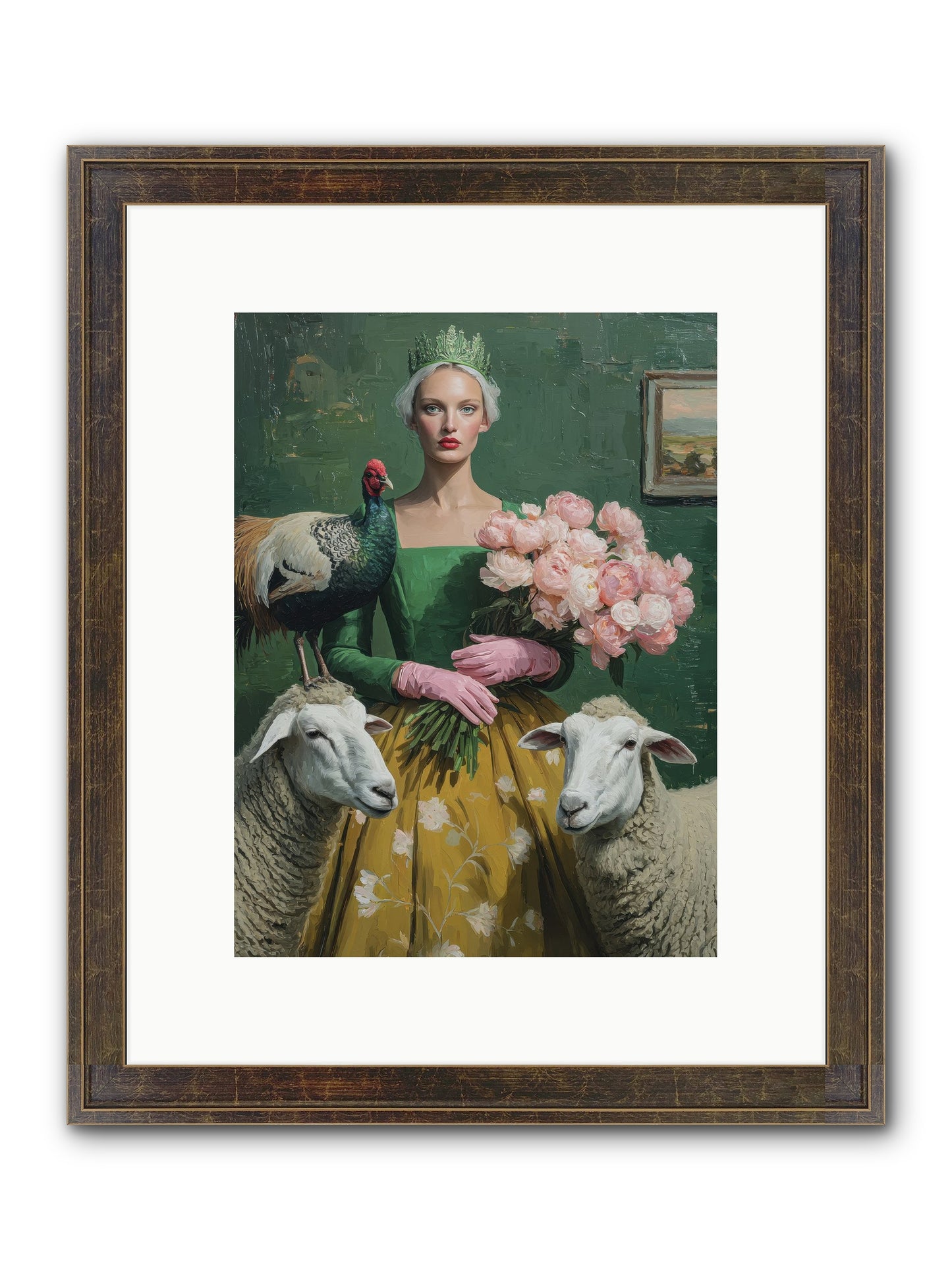 Darling Of The Verdant Hollow Framed Print - Slimwoods Black/Gold 9x12