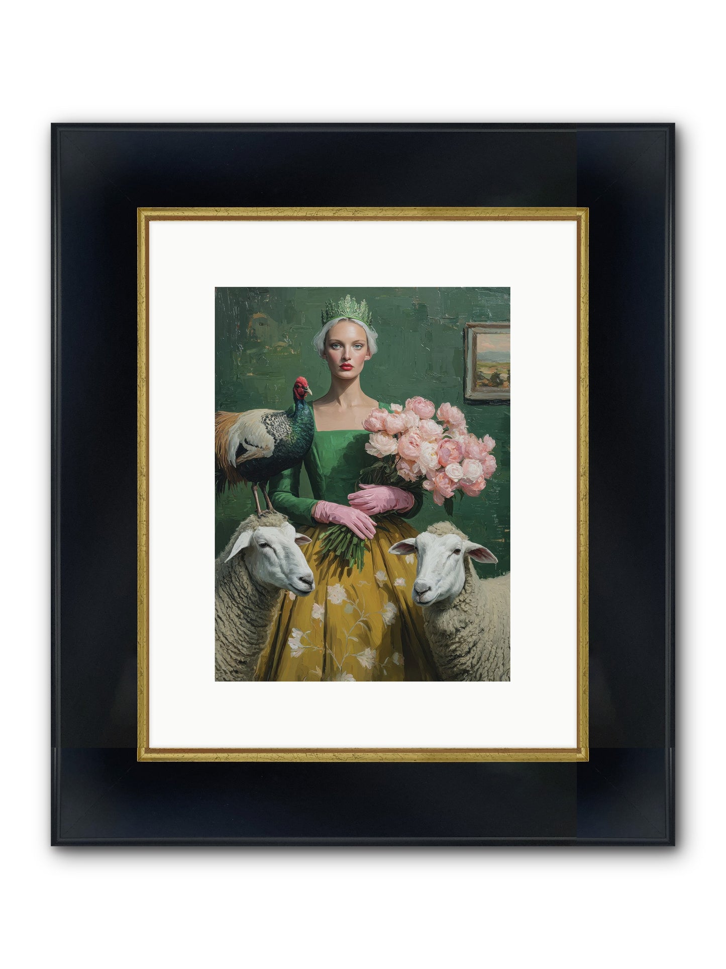 Darling Of The Verdant Hollow Framed Print - Wide Black w/Gold 9x12