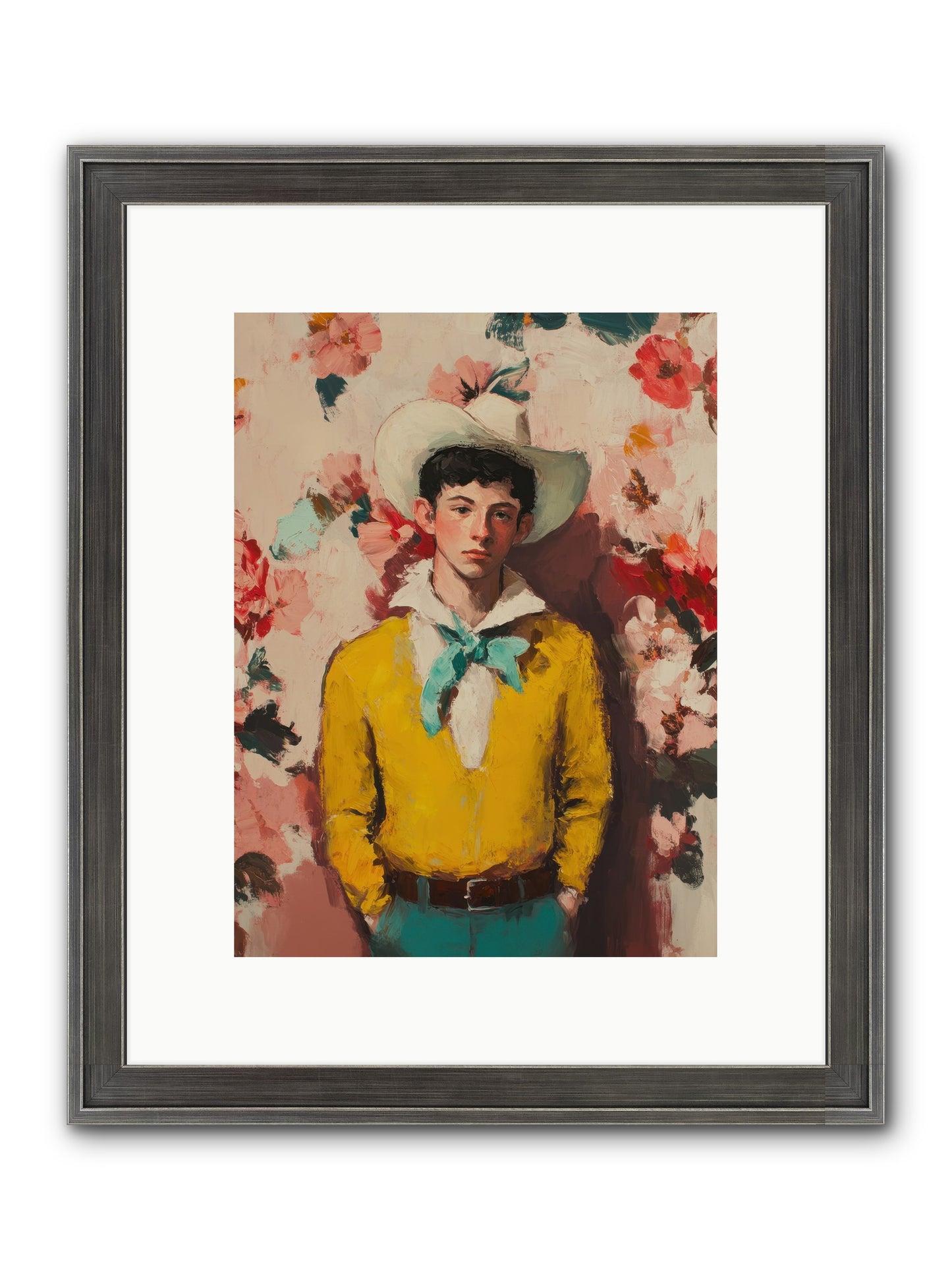 Dashing Vaquero Framed Print - Slimwoods Black/Silver 9x12