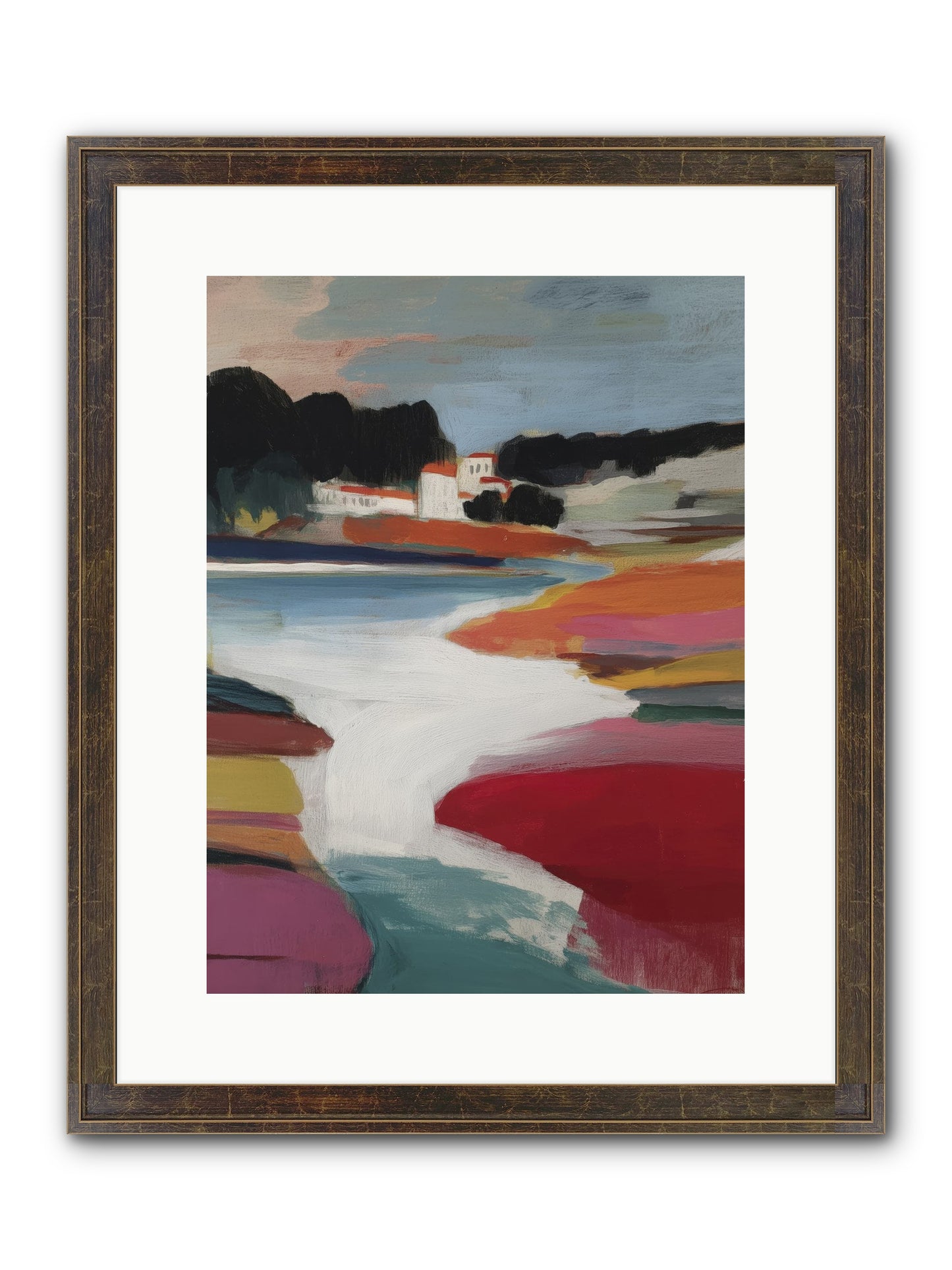 Dawnseeker Framed Print - Slimwoods Black/Gold 12x16