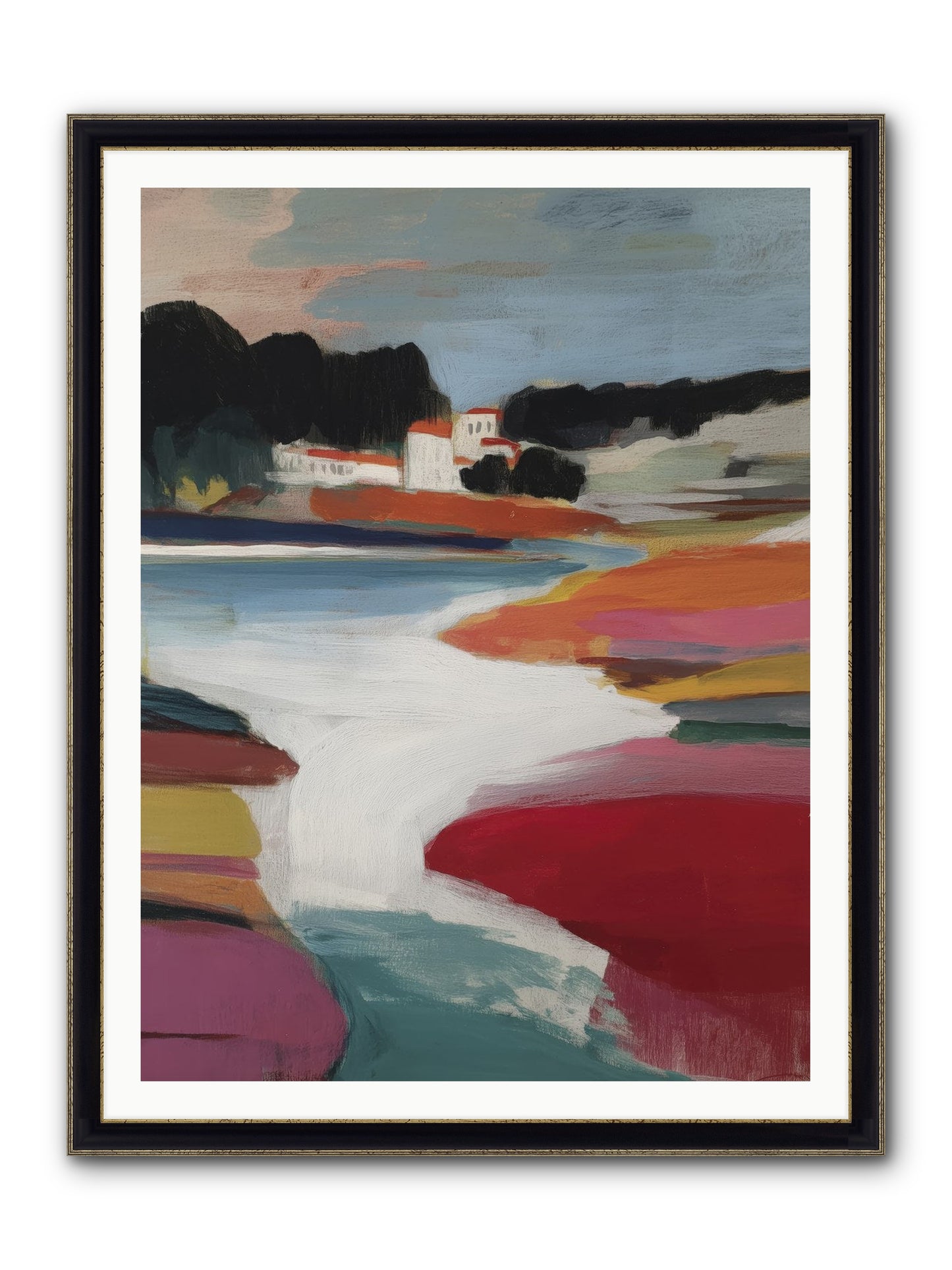 Dawnseeker Framed Print - Black & Gold 36x48