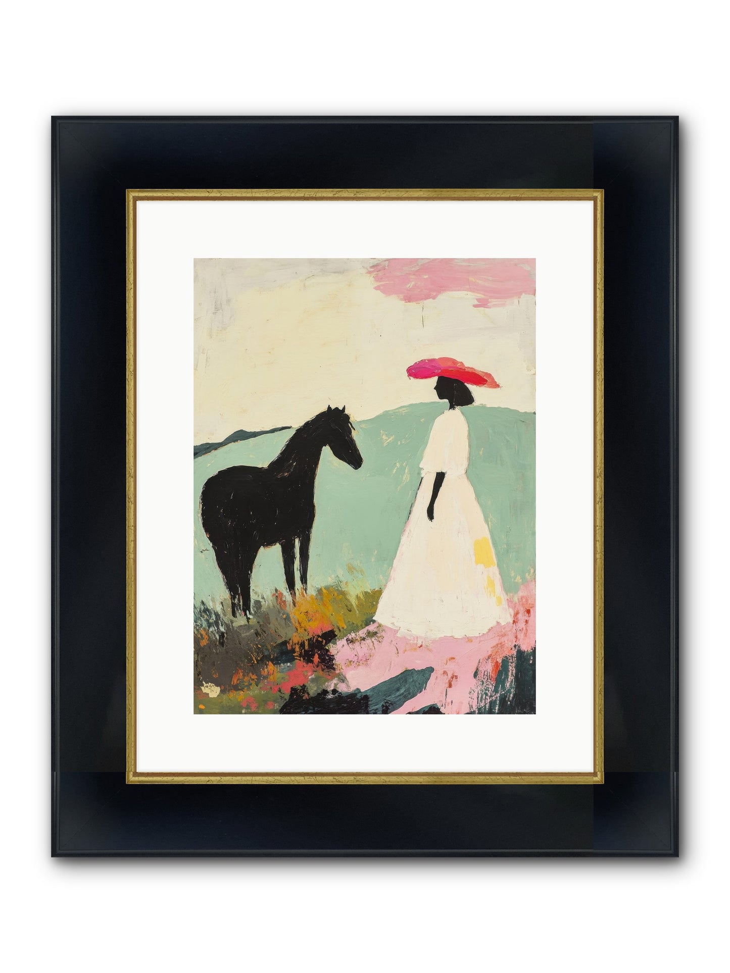 Daybreak Framed Print - Wide Black w/Gold 12x16