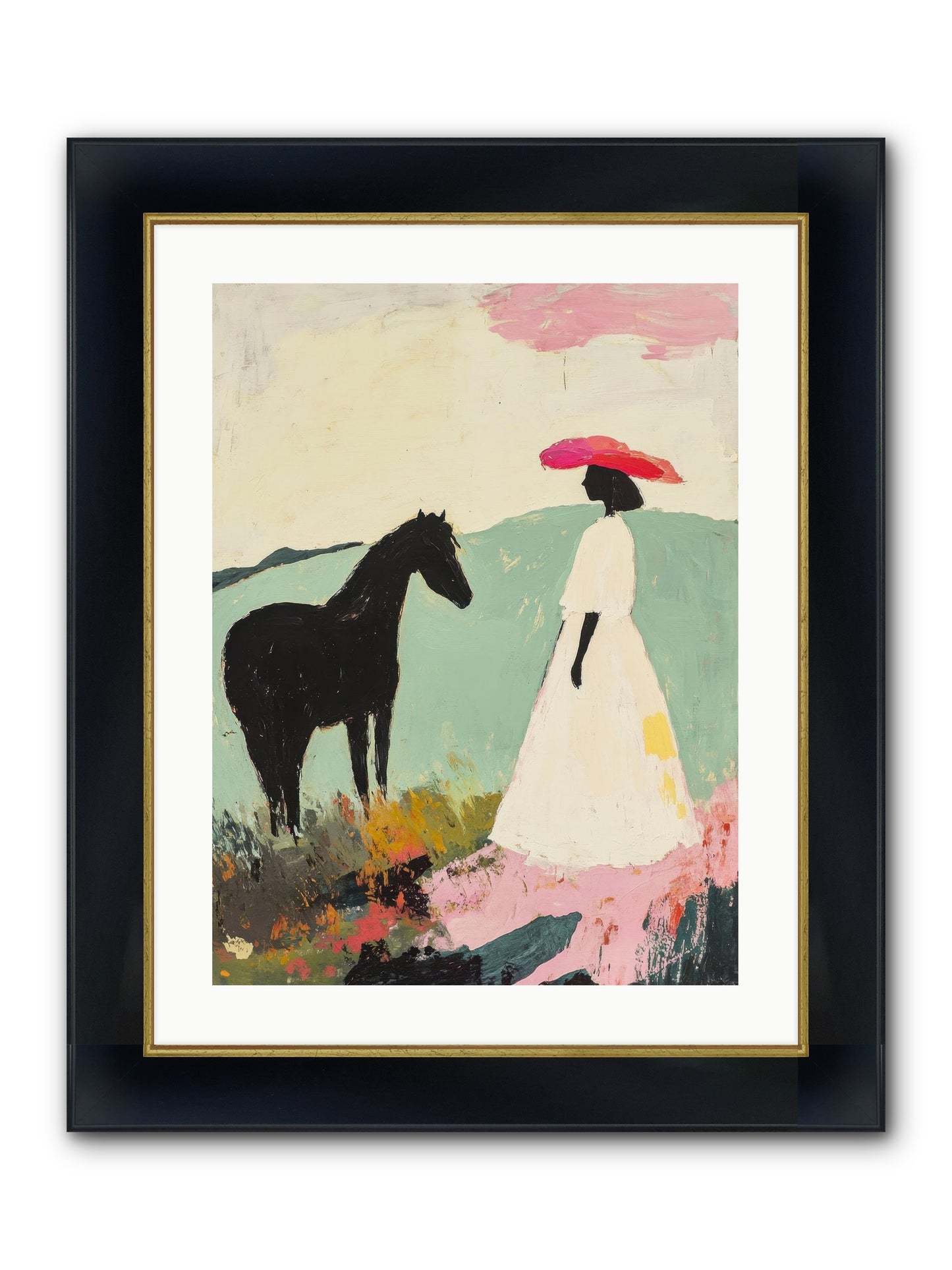 Daybreak Framed Print - Wide Black w/Gold 18x24