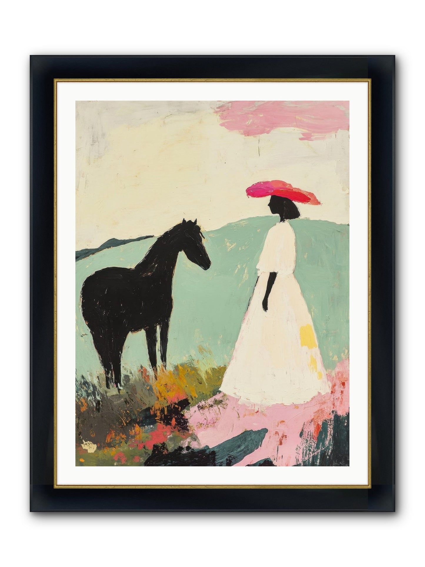 Daybreak Framed Print - Wide Black w/Gold 30x40