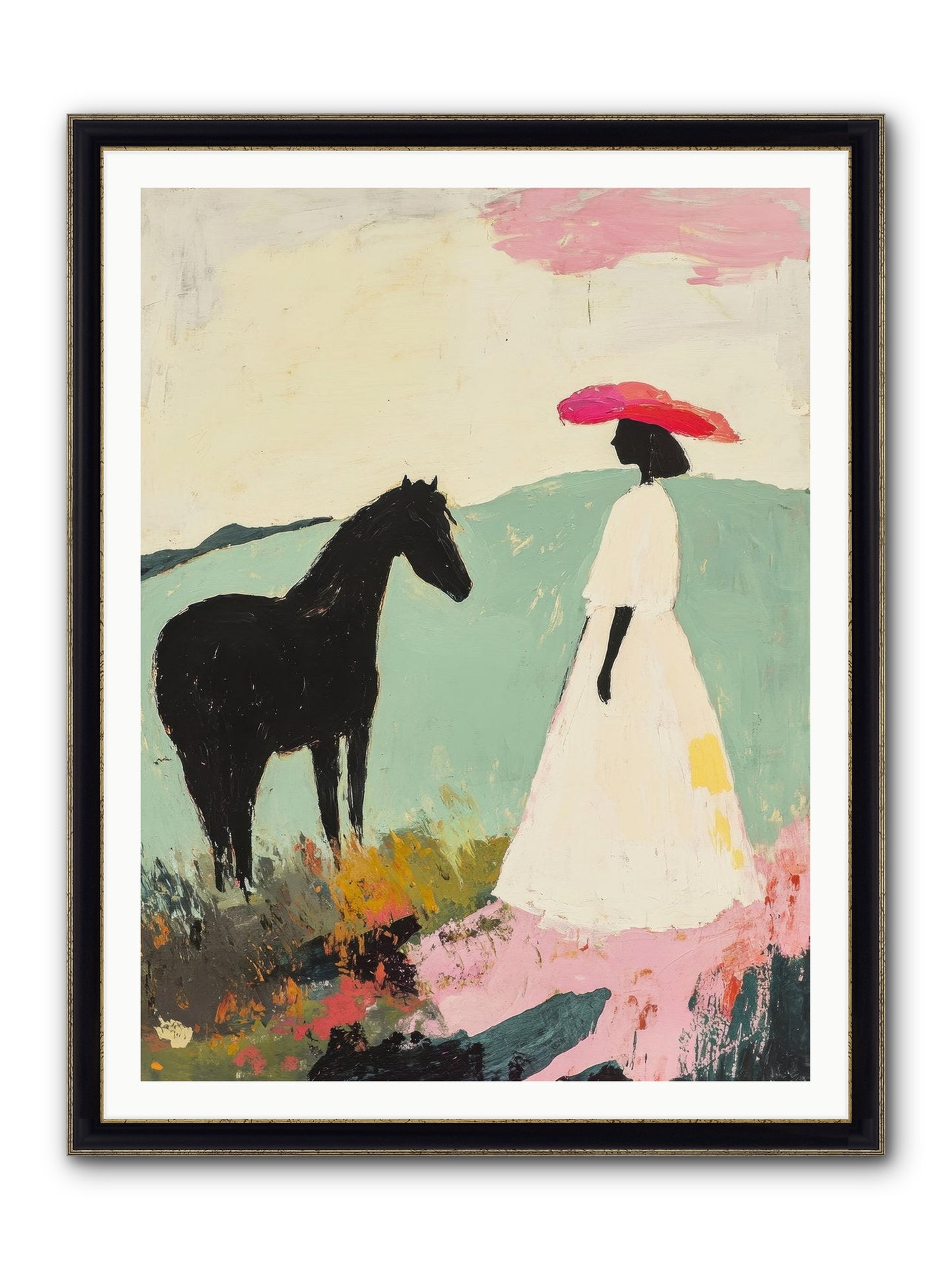 Daybreak Framed Print - Black & Gold 36x48