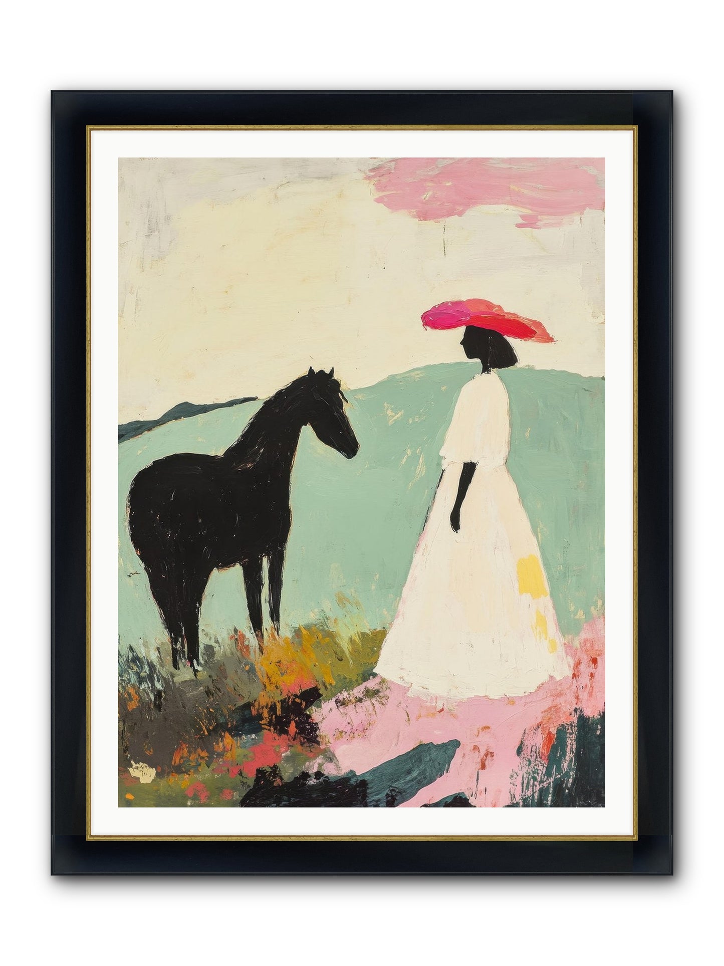 Daybreak Framed Print - Wide Black w/Gold 36x48