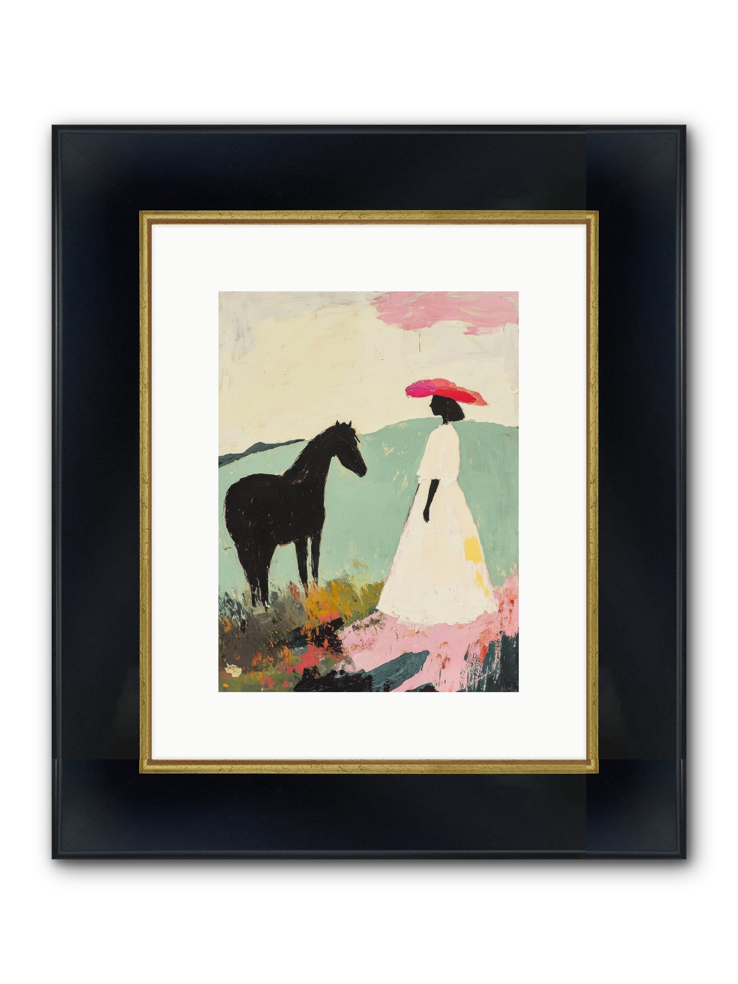Daybreak Framed Print - Wide Black w/Gold 9x12