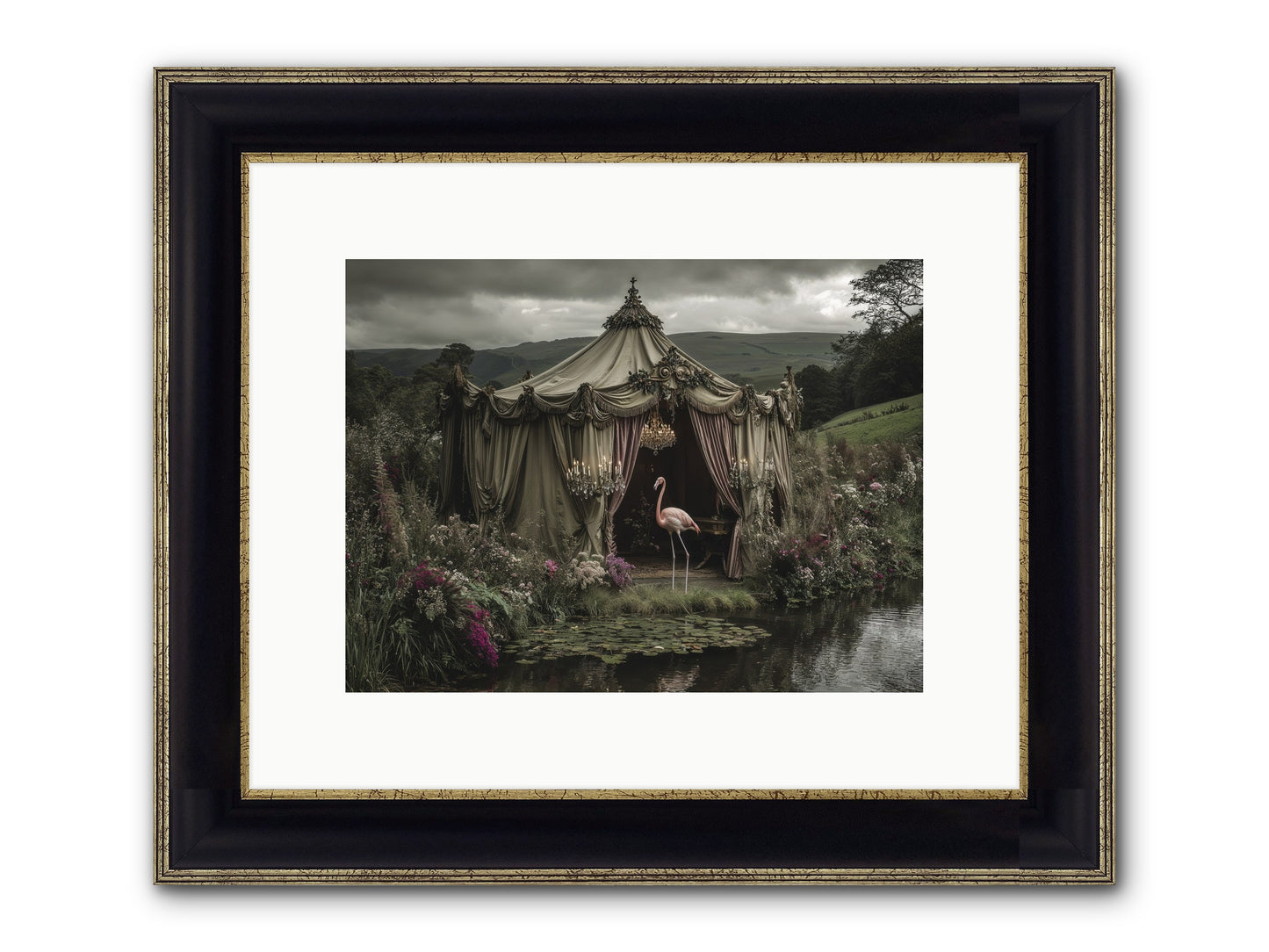 Days Measured In Petals Framed Print - Black & Gold 12x9