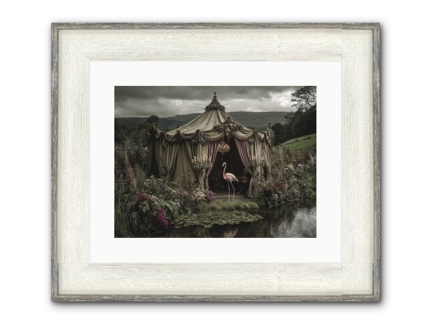Days Measured In Petals Framed Print - Driftwood White 16x12