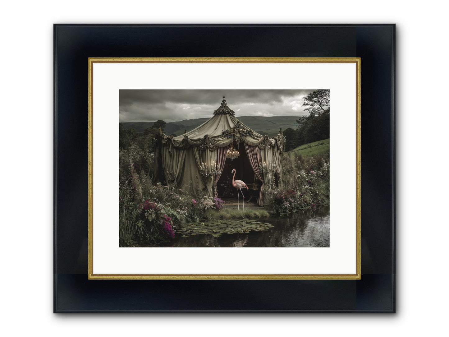 Days Measured In Petals Framed Print - Wide Black w/Gold 16x12