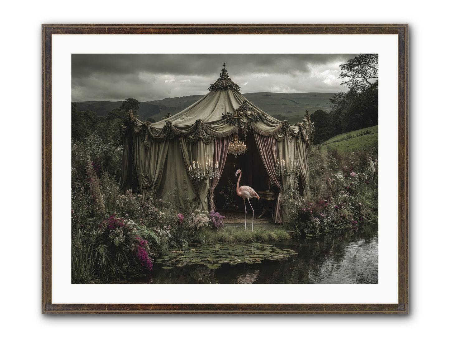 Days Measured In Petals Framed Print - Slimwoods Black/Gold 32x24