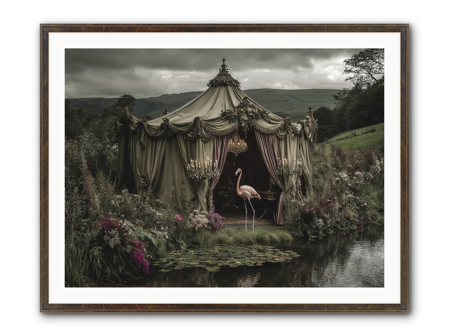 Days Measured In Petals Framed Print - Slimwoods Black/Gold 40x30