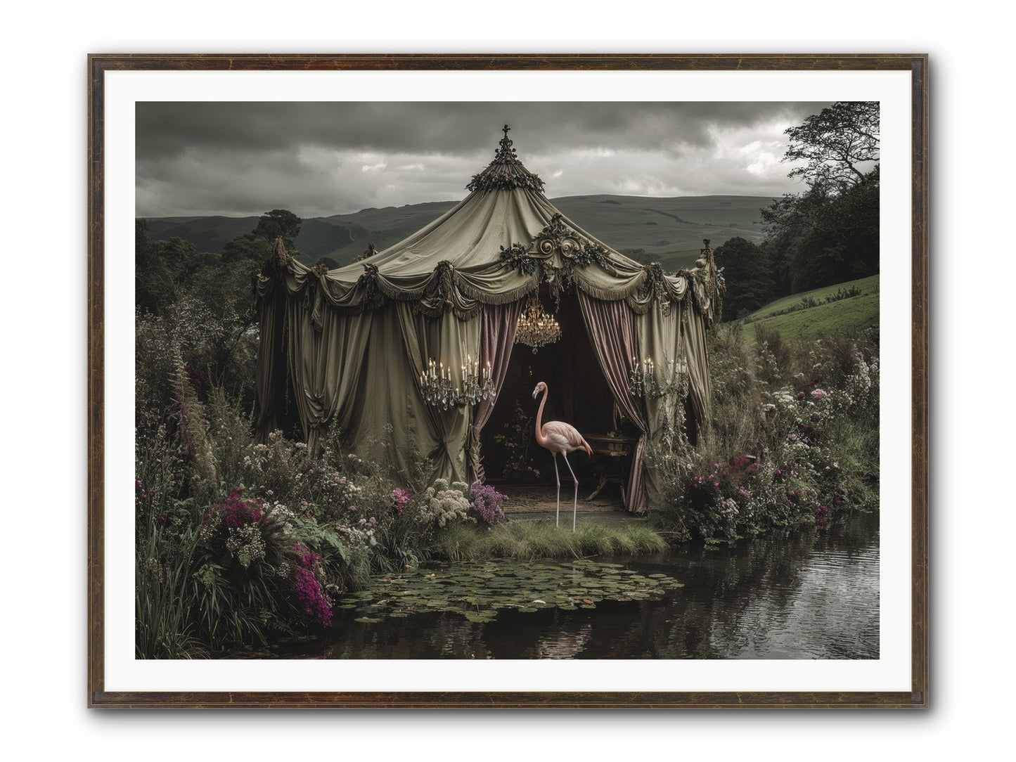 Days Measured In Petals Framed Print - Slimwoods Black/Gold 48x36
