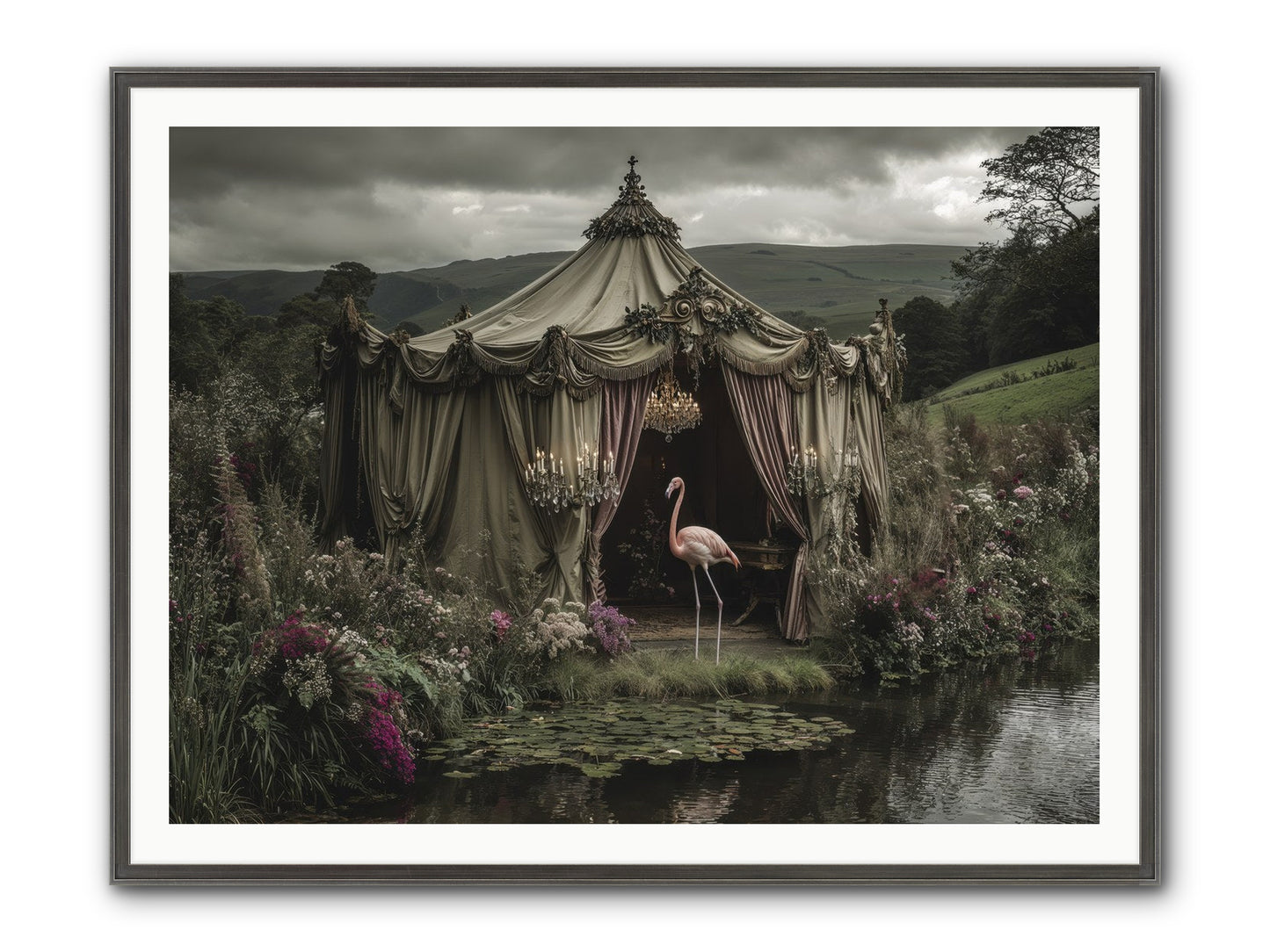 Days Measured In Petals Framed Print - Slimwoods Black/Silver 48x36