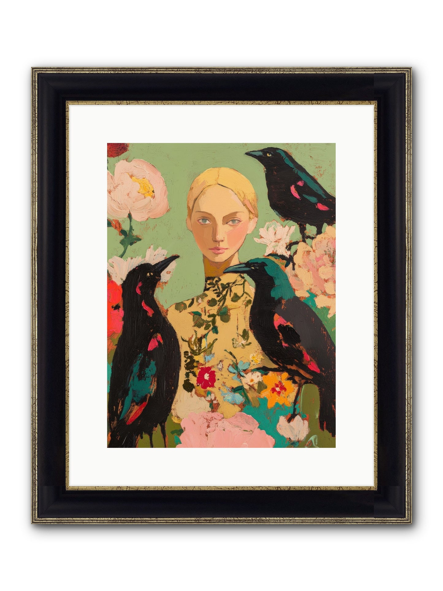 Dazzle Charade Framed Print - Black & Gold 12x16