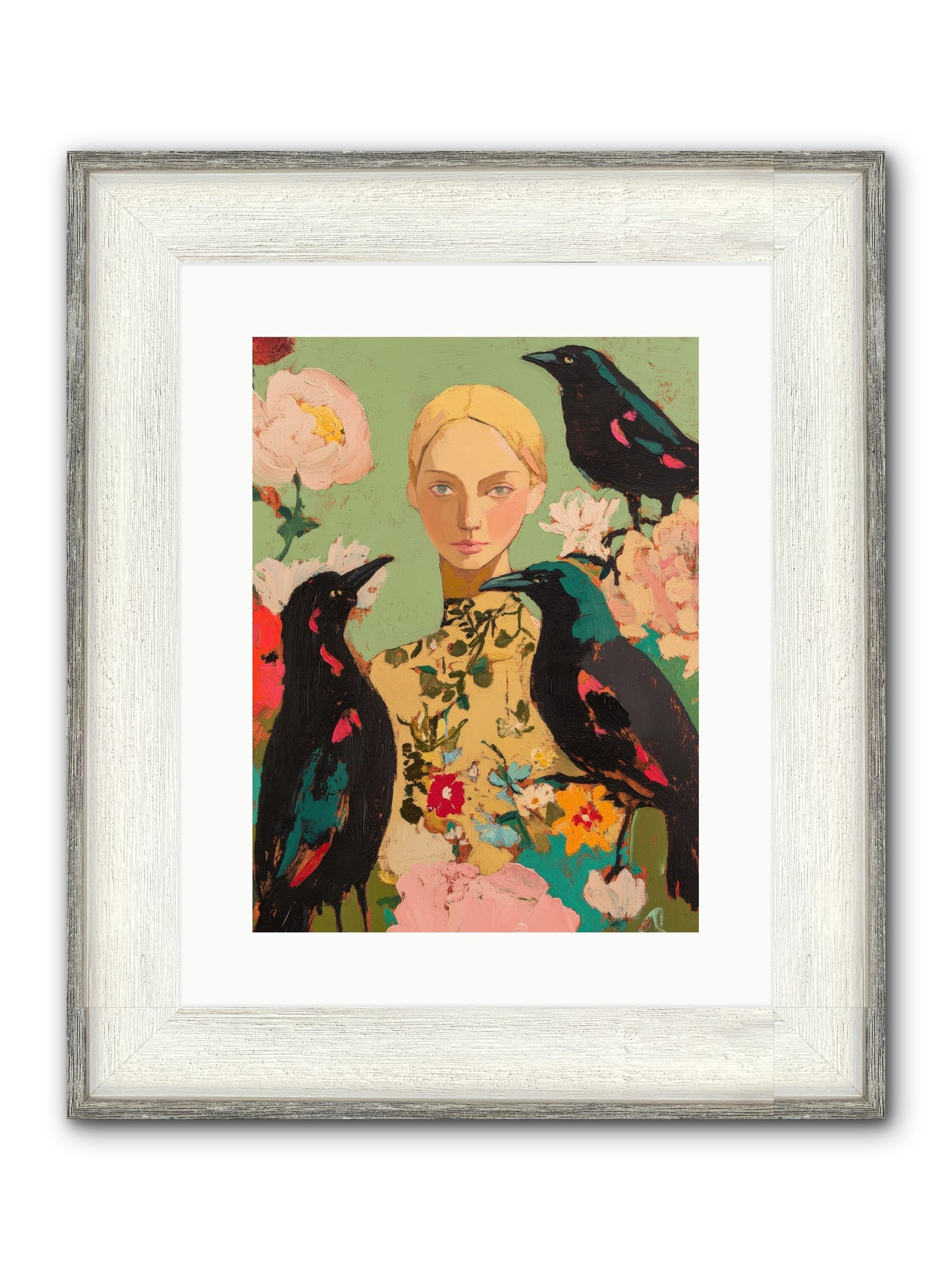 Dazzle Charade Framed Print - Driftwood White 12x16