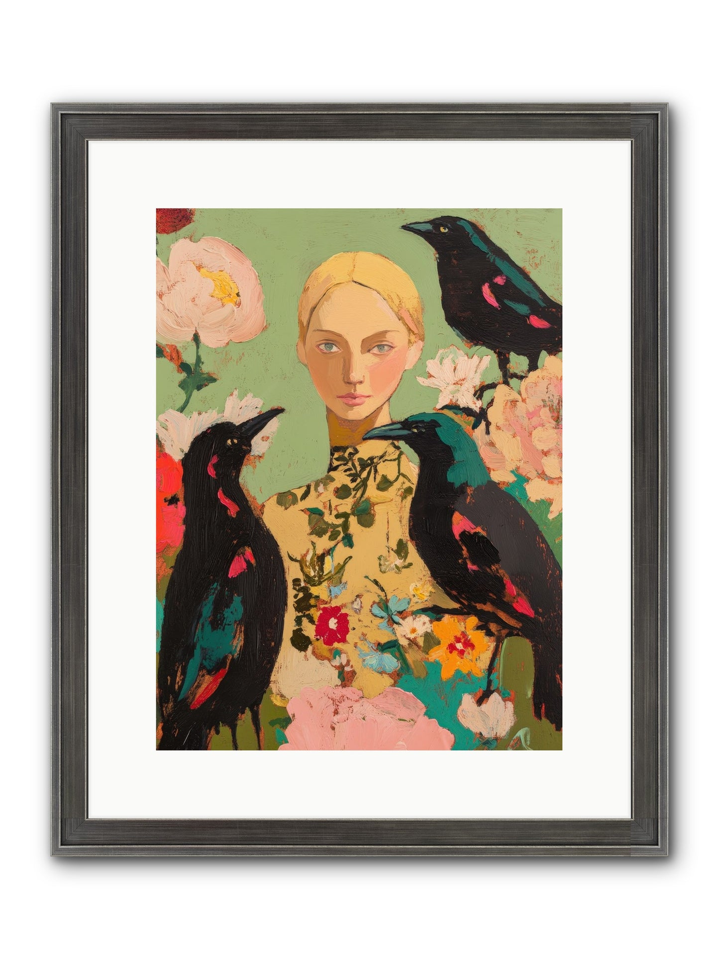 Dazzle Charade Framed Print - Slimwoods Black/Silver 12x16