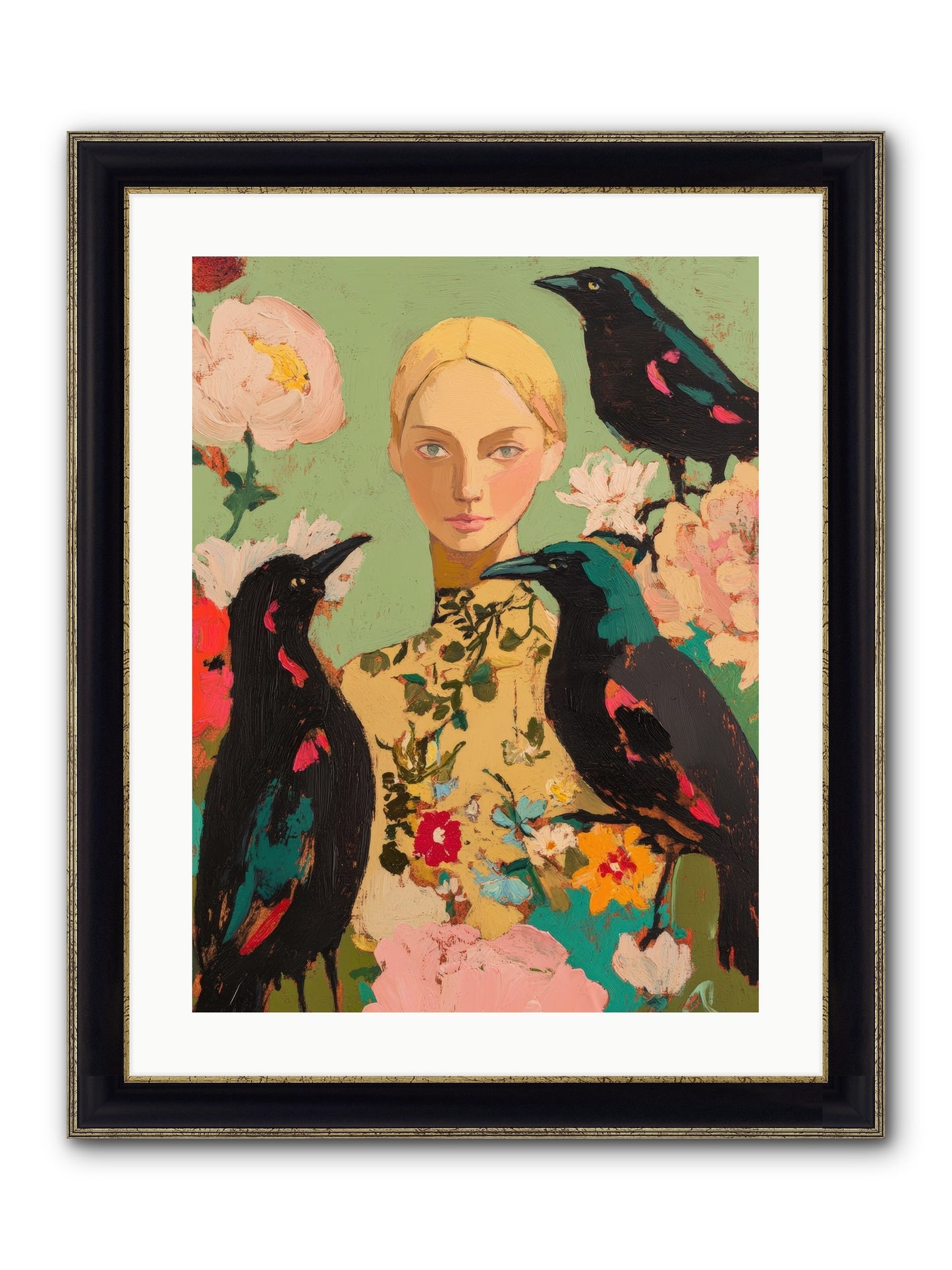Dazzle Charade Framed Print - Black & Gold 18x24