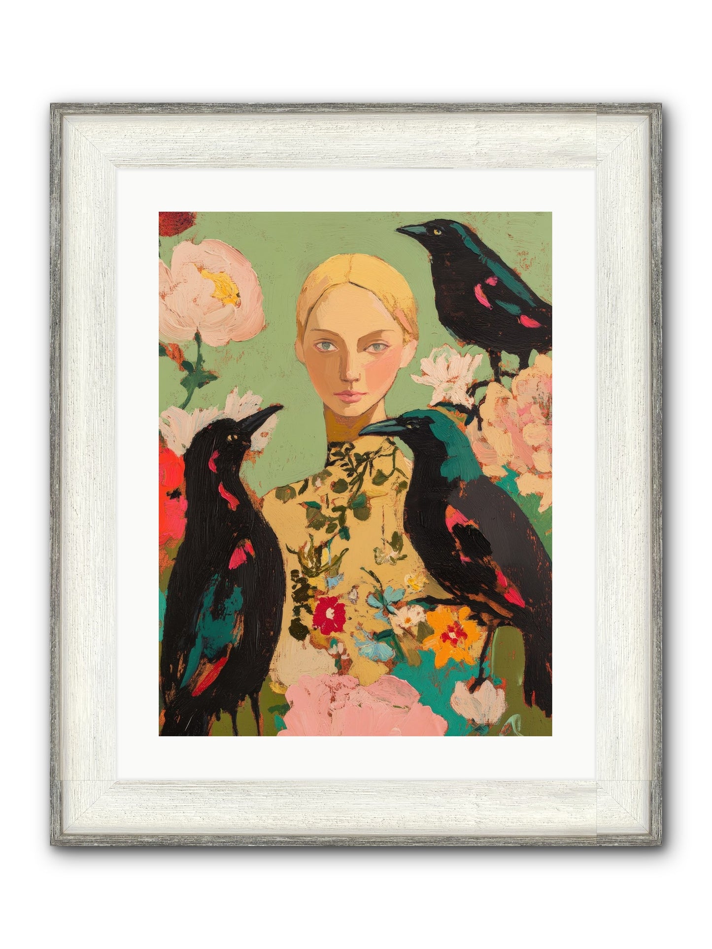 Dazzle Charade Framed Print - Driftwood White 18x24